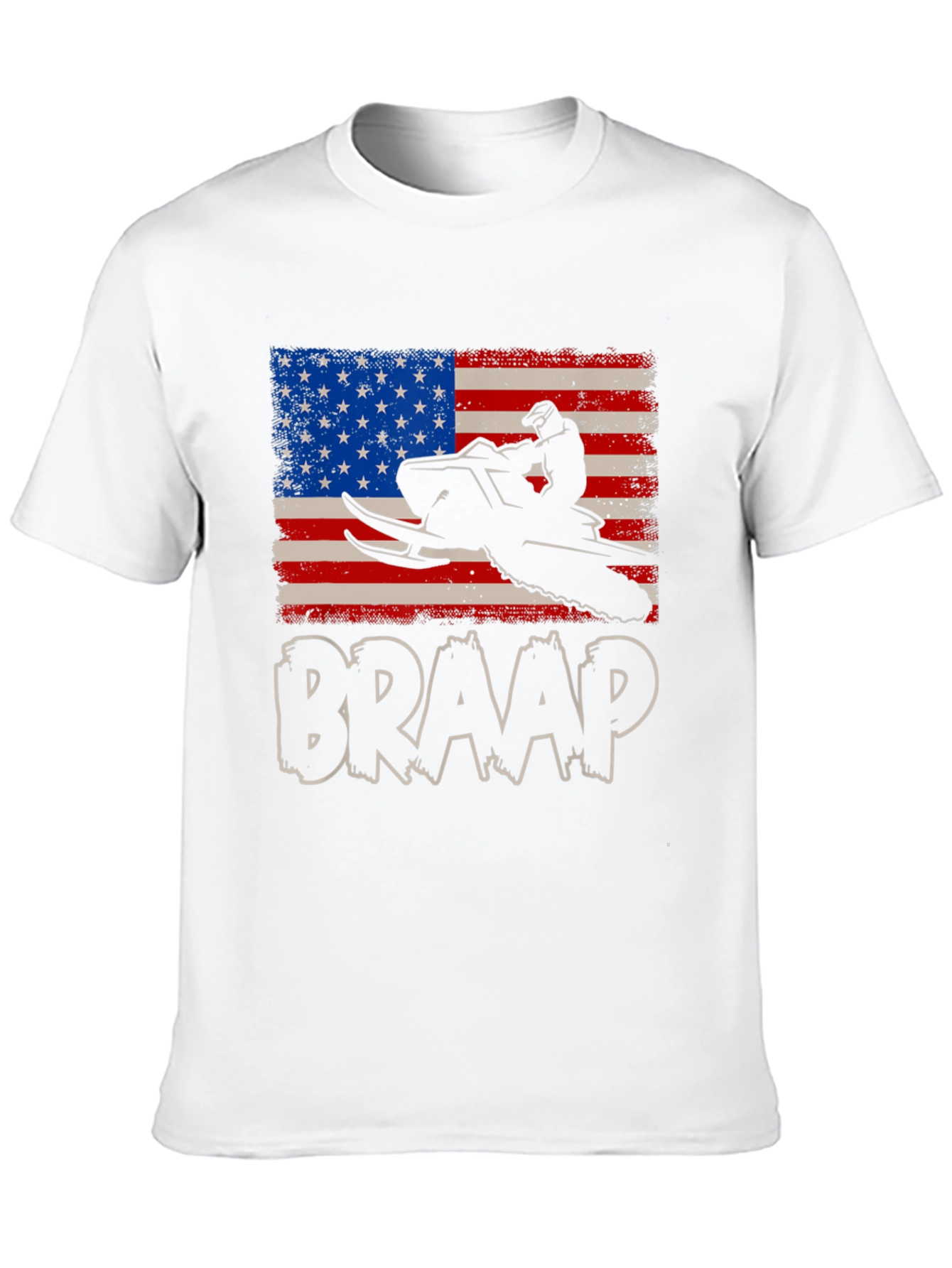Braap Snowmobile USA Flag Graphic Tee