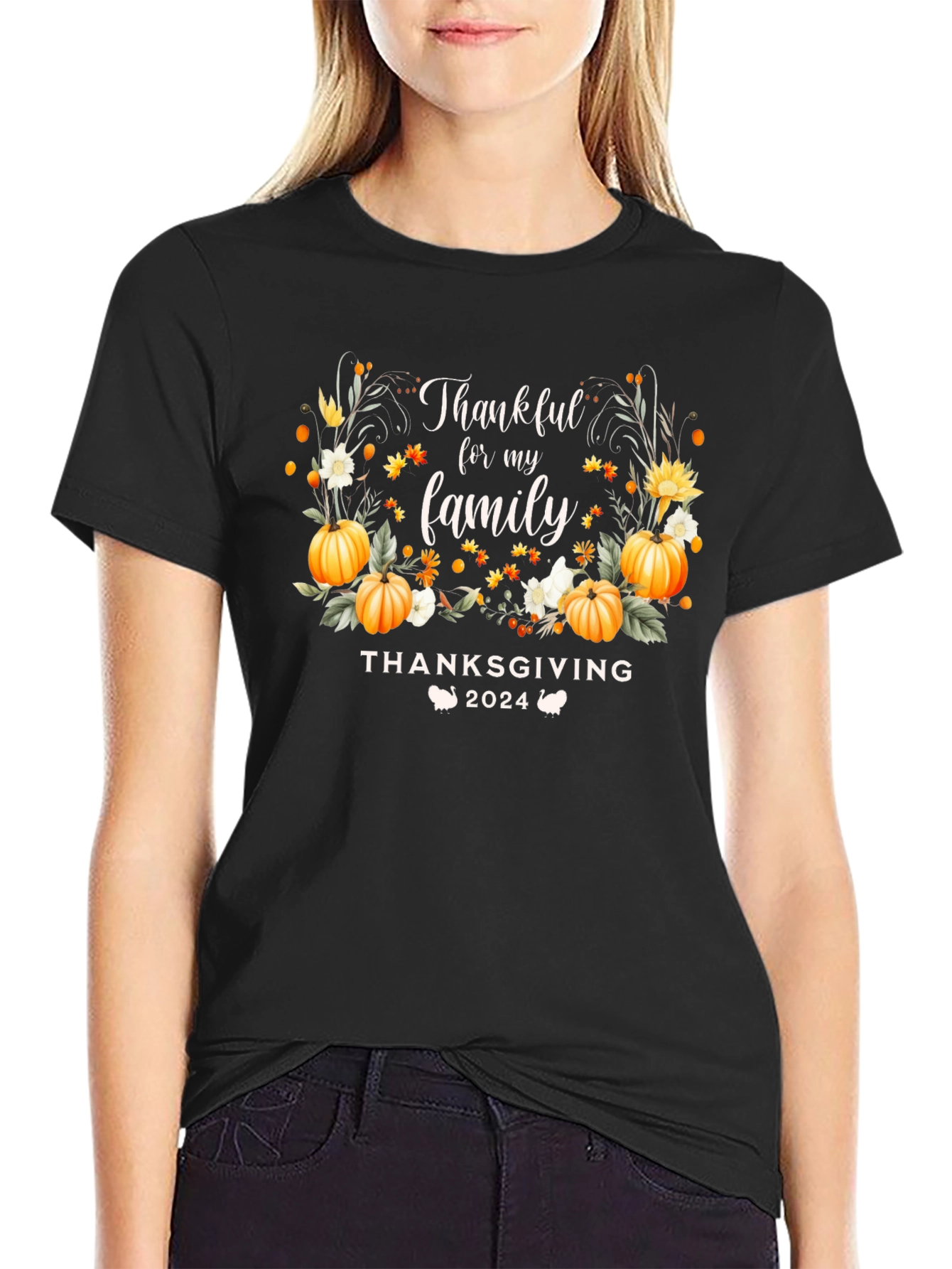 Thankful for Family Thanksgiving 2024 T-Shirt