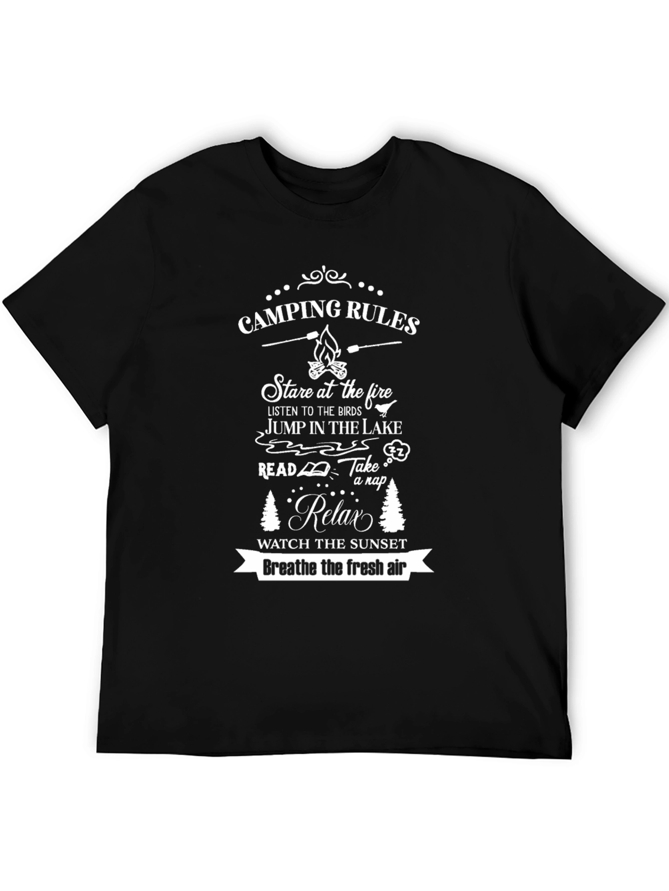 Camping Rules Graphic T-Shirt for Outdoor Lovers