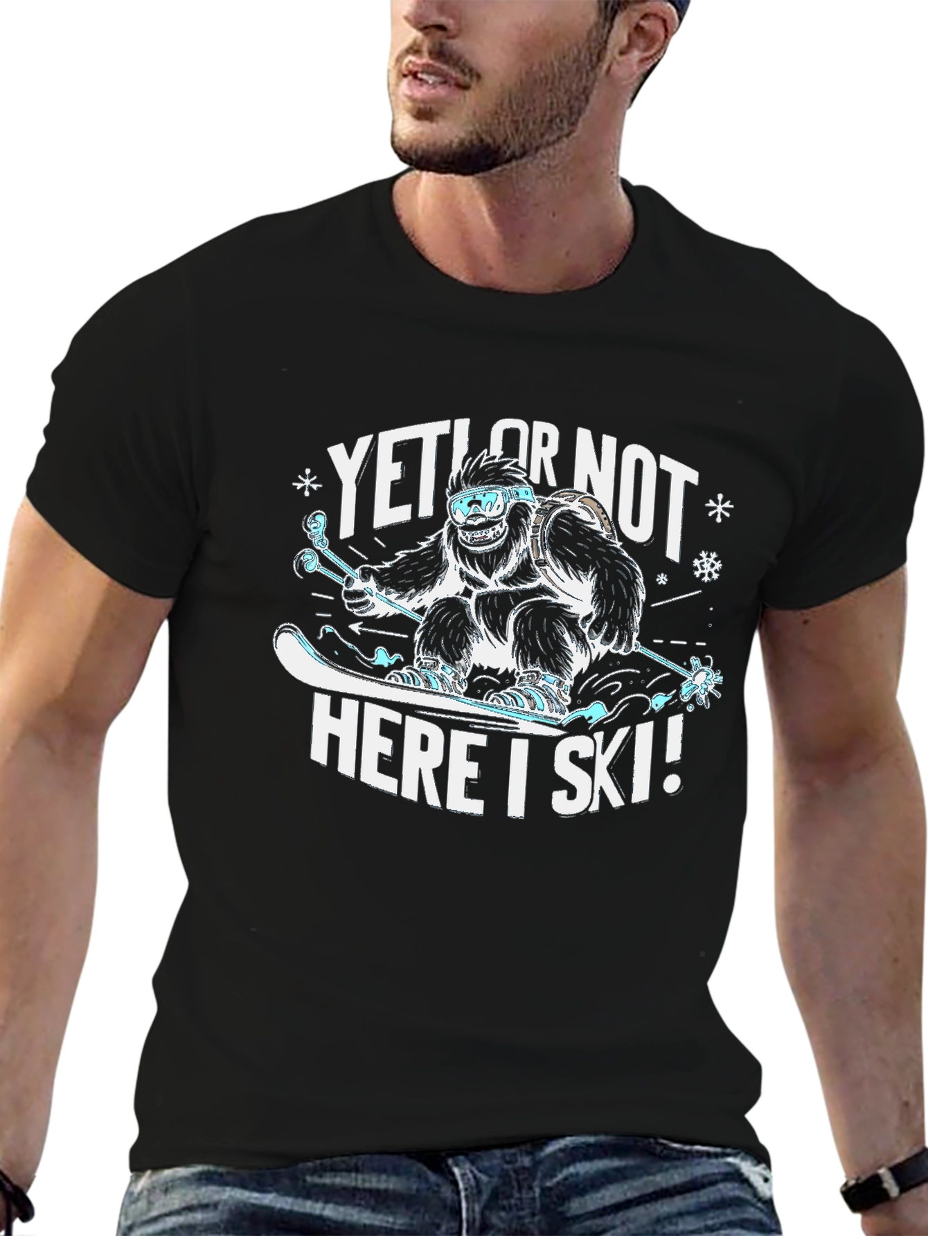 Yeti or Not Here I Ski T-Shirt