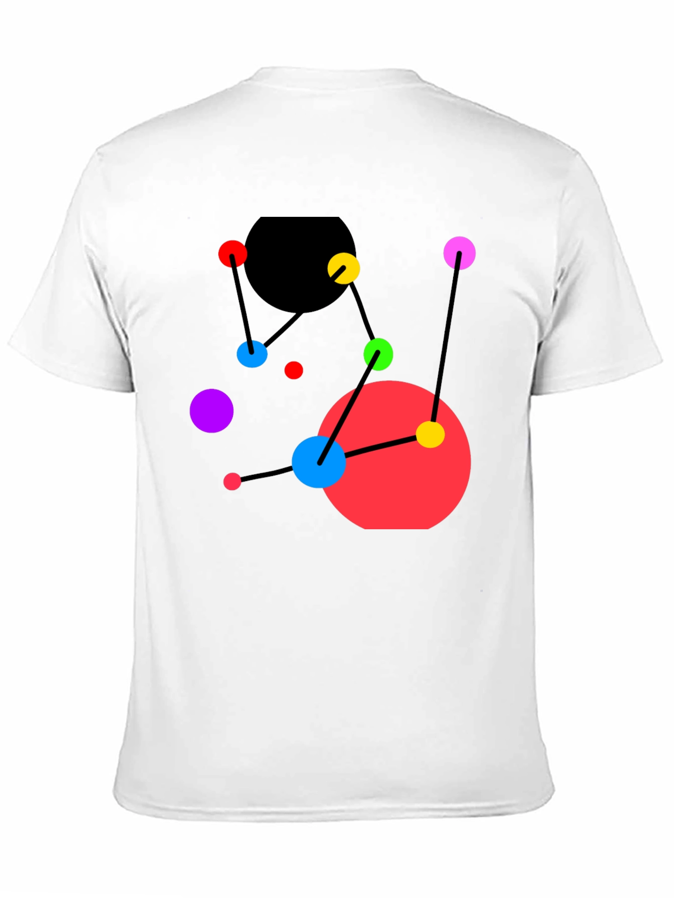 Abstract Geometric Graphic Tee - Black Casual Top