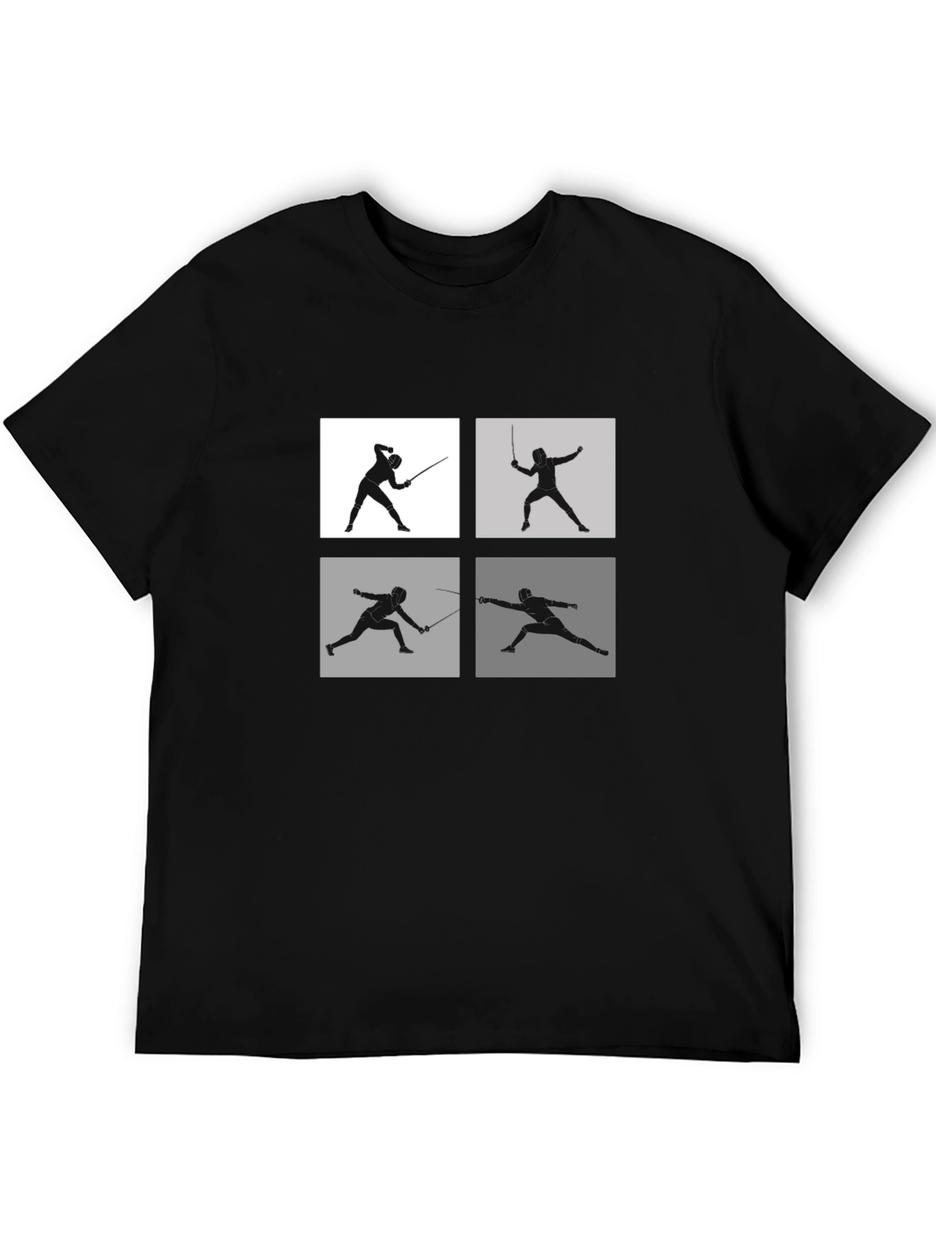 Fencing Silhouette Black T-Shirt