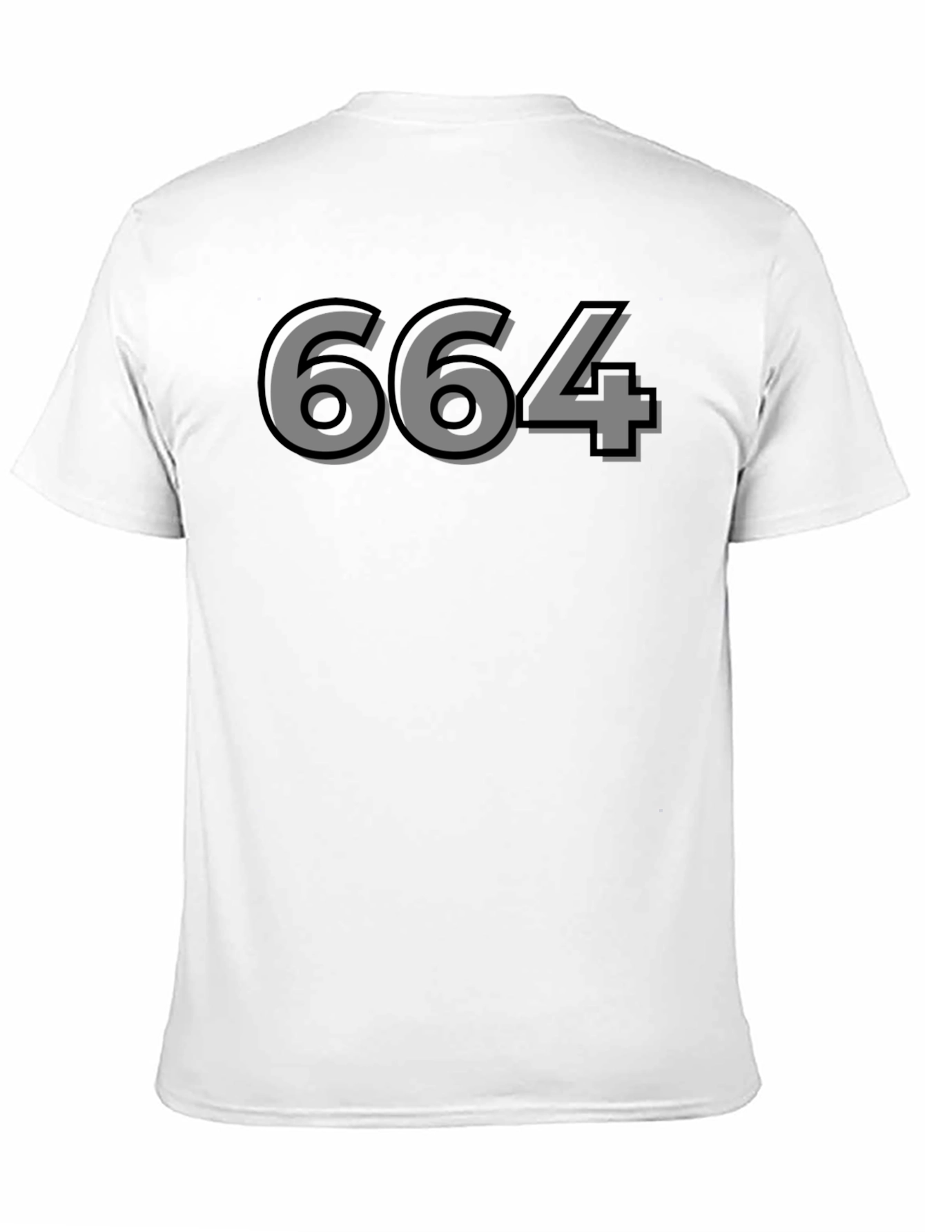 Mens Black Graphic T-Shirt - Number 664 Design
