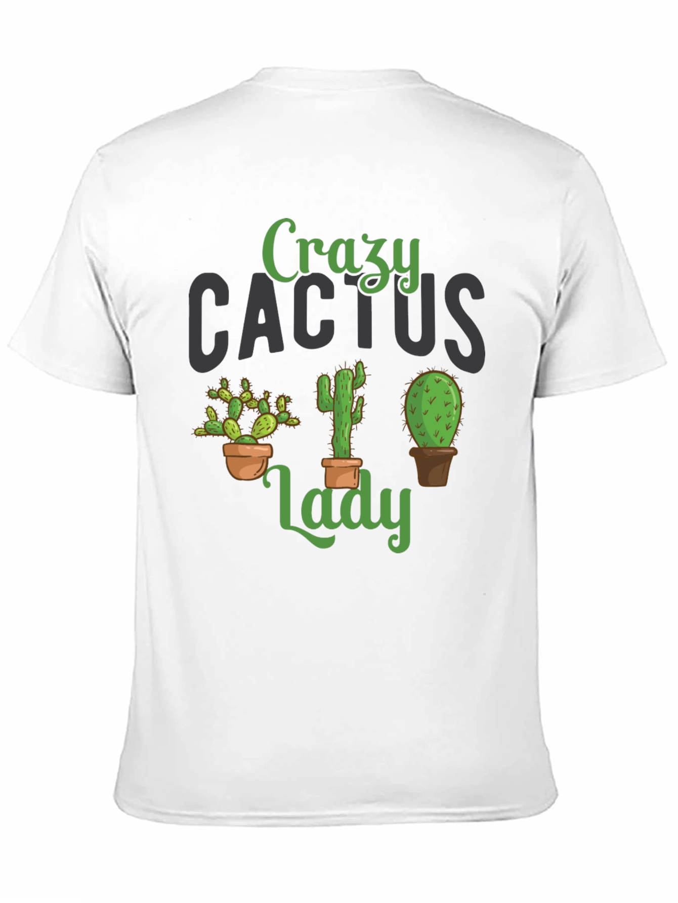 Crazy Cactus Lady Black T-Shirt