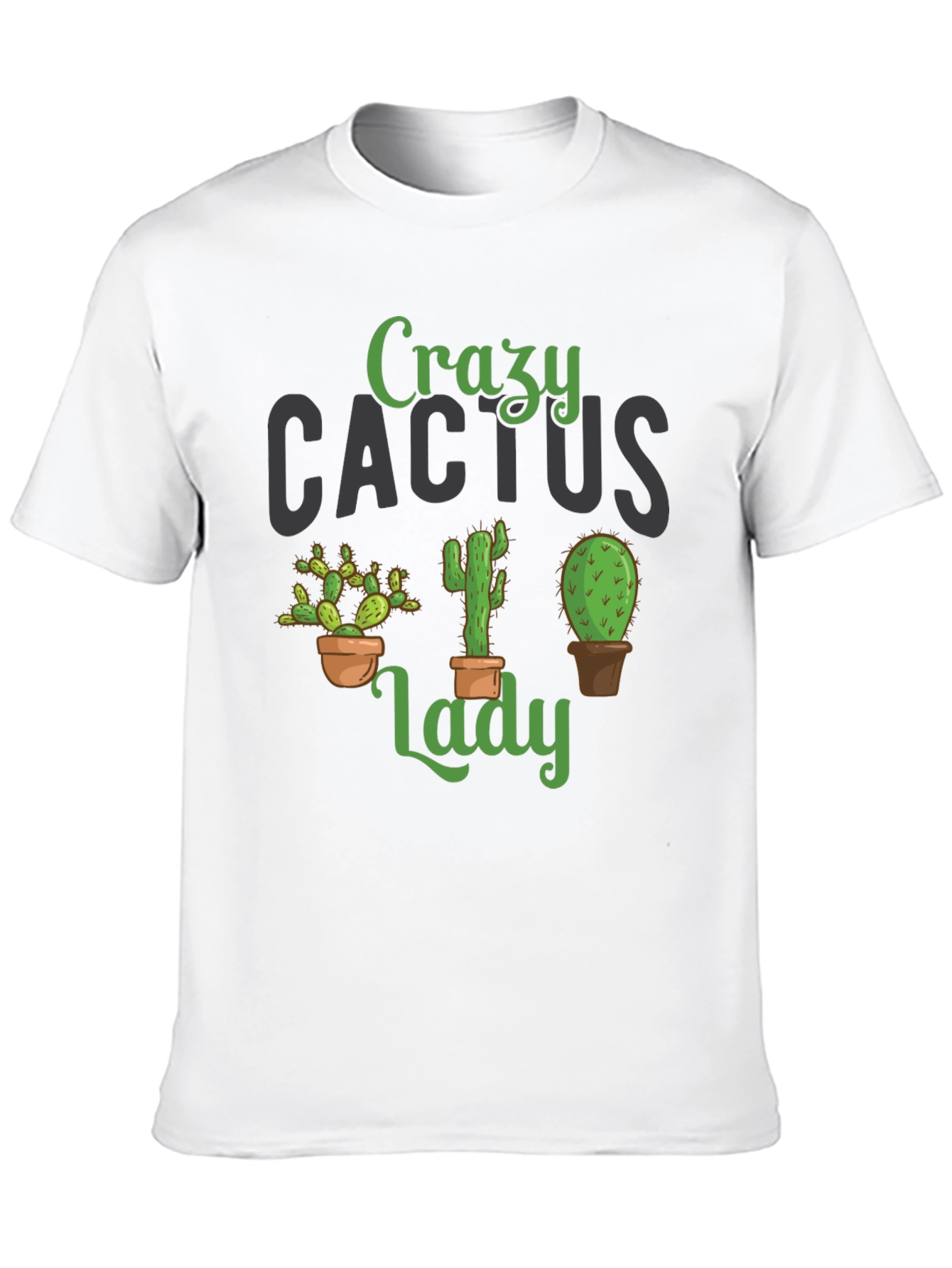 Crazy Cactus Lady Black T-Shirt