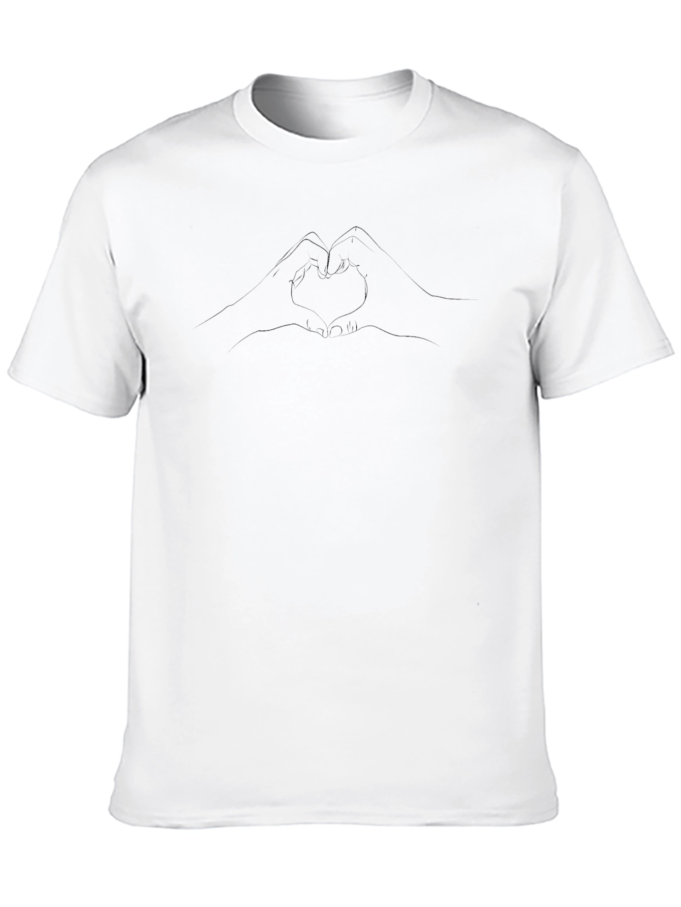Black Graphic Tee - Heart Hands Design