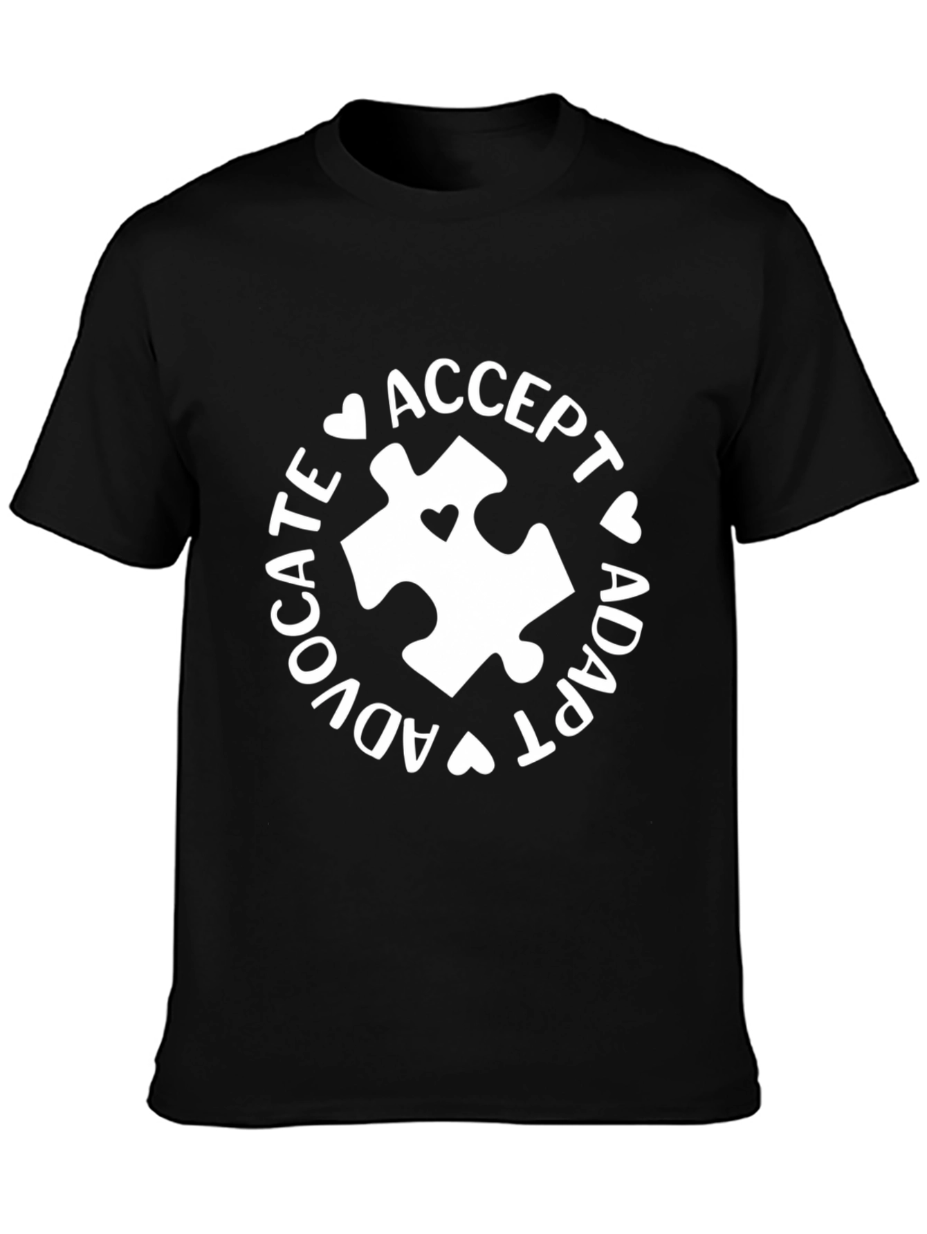 Autism Awareness Tee - Accept Adapt Advocate Puzzle