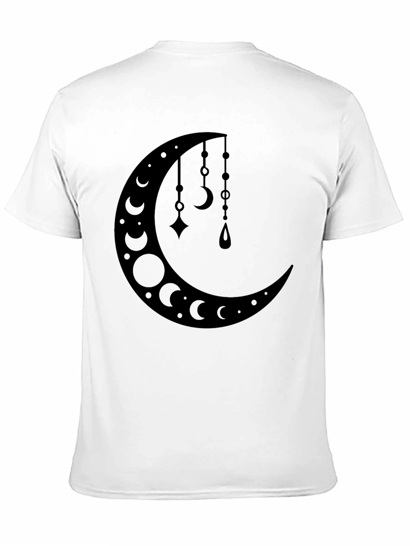 Crescent Moon Pendant T-Shirt - Black