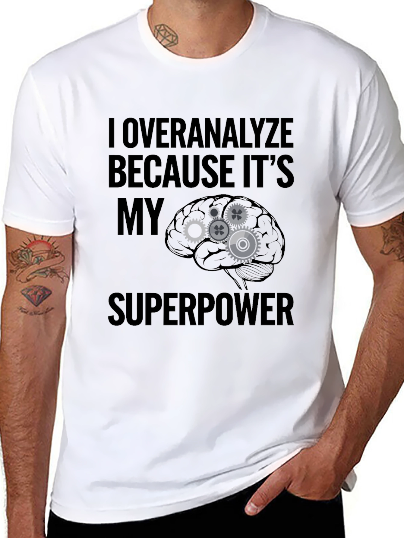 Overanalyze Superpower T-Shirt - Funny Brain Gear Tee