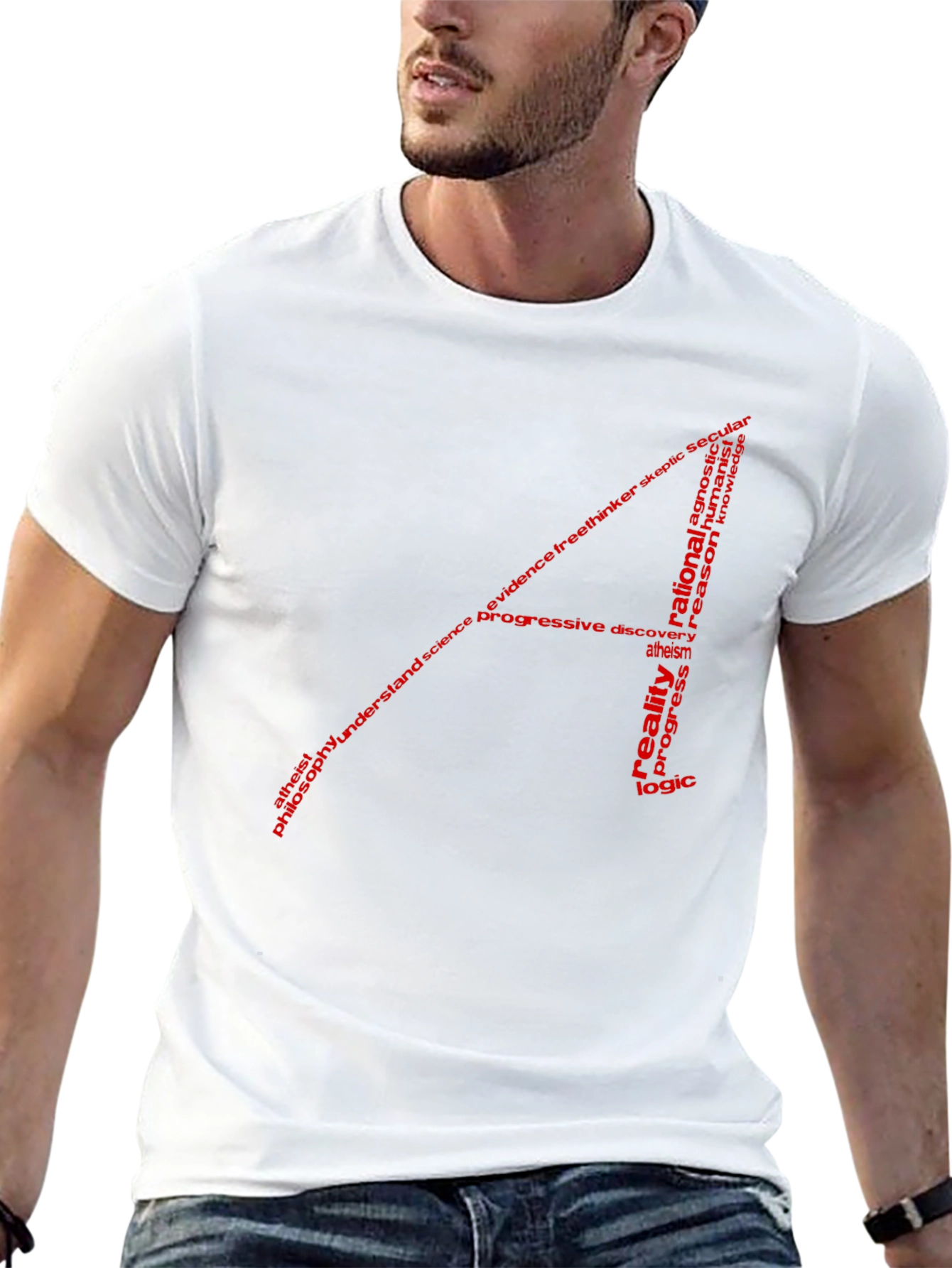 Atheist Word Cloud T-Shirt - Black
