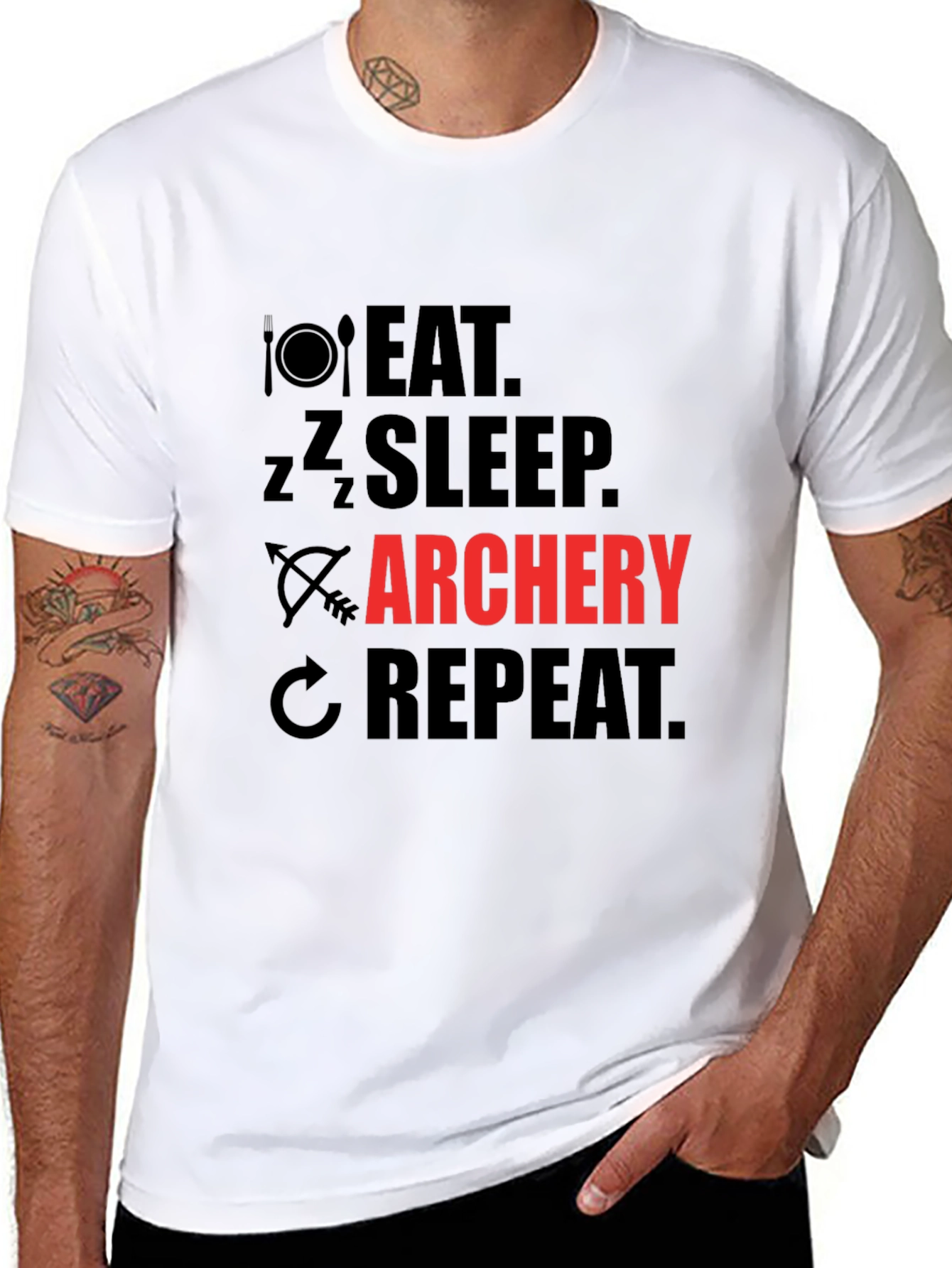 Eat Sleep Archery Repeat Graphic T-Shirt