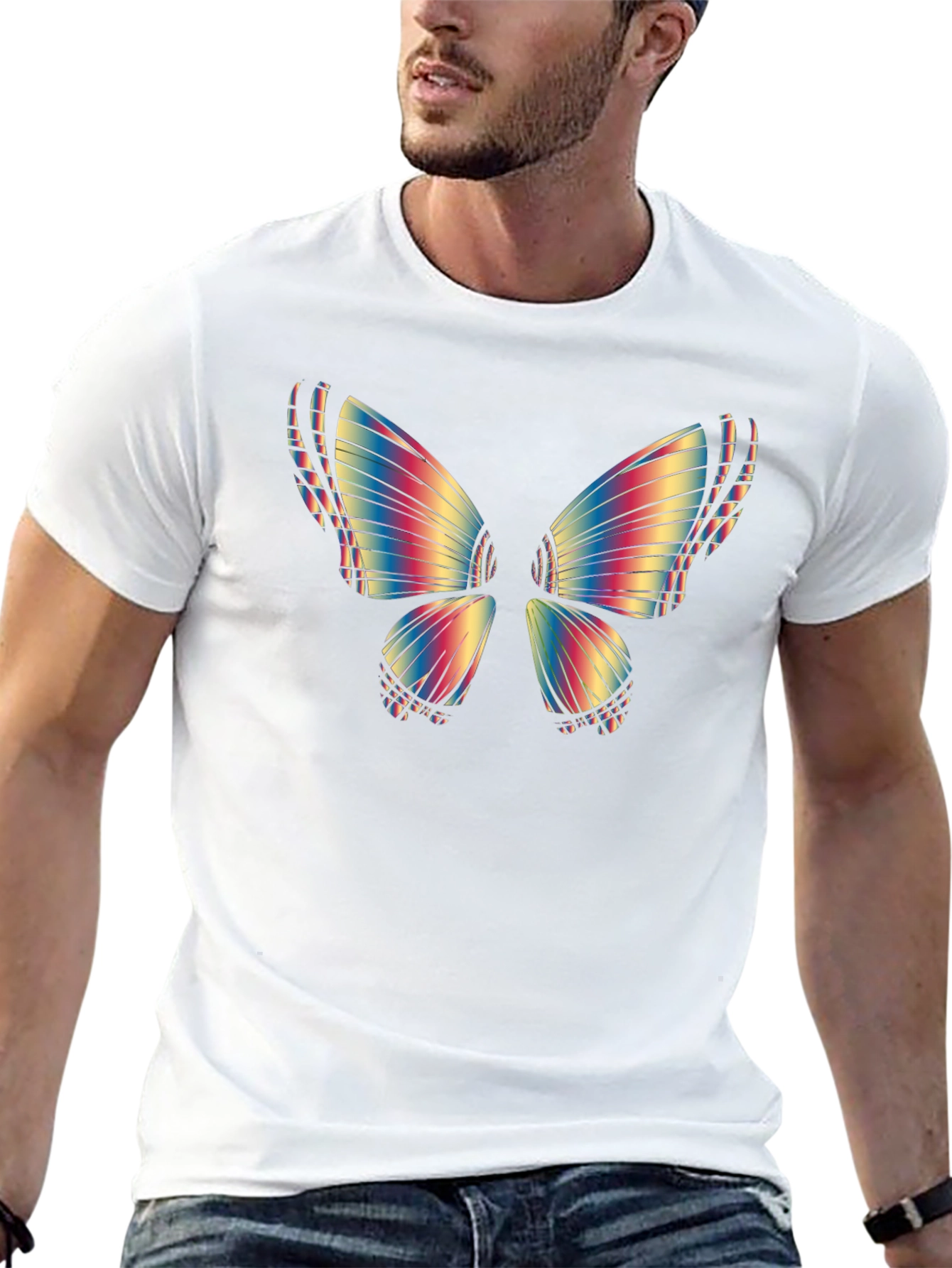 Rainbow Butterfly Graphic Tee
