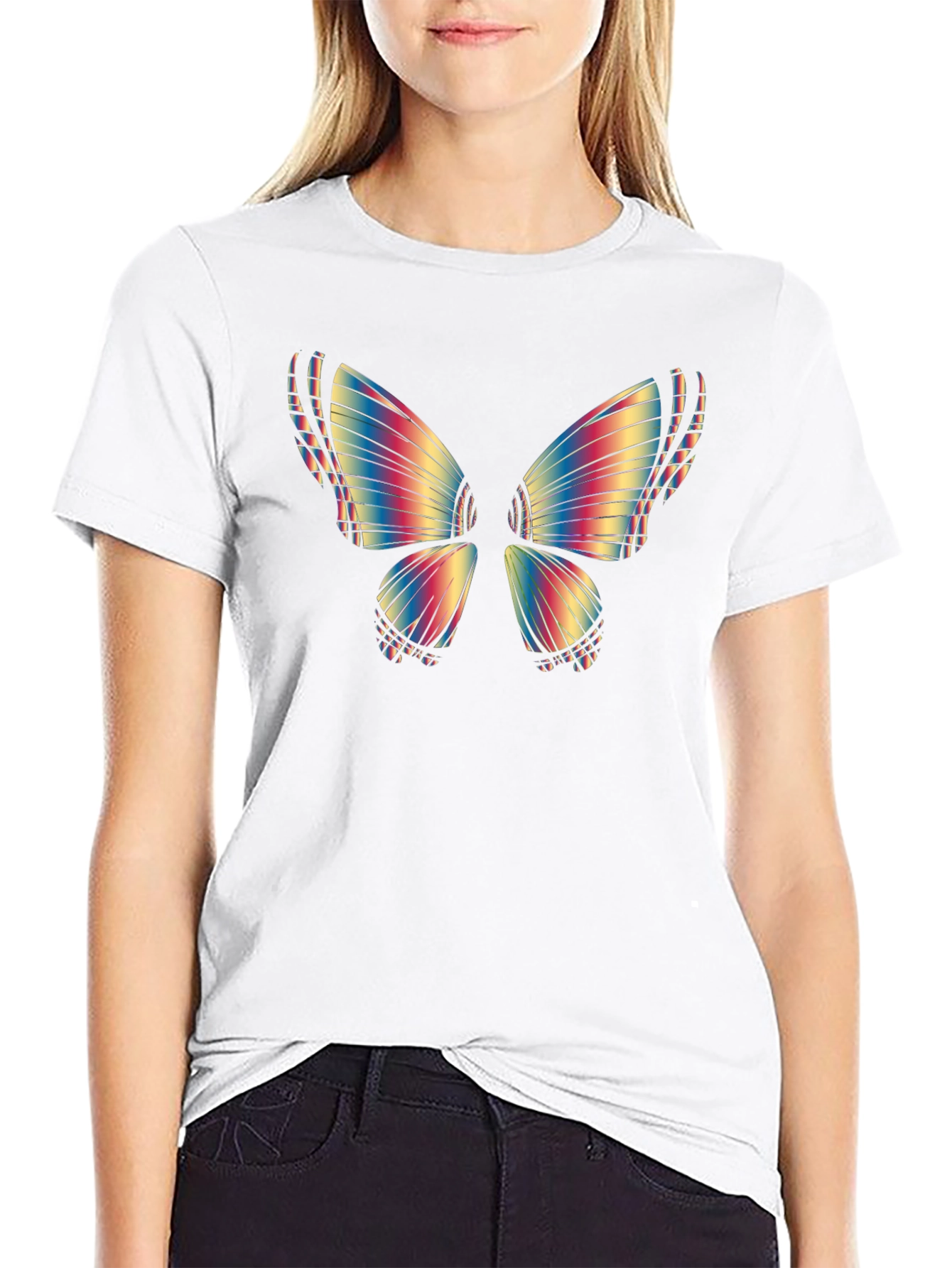 Rainbow Butterfly Graphic Tee