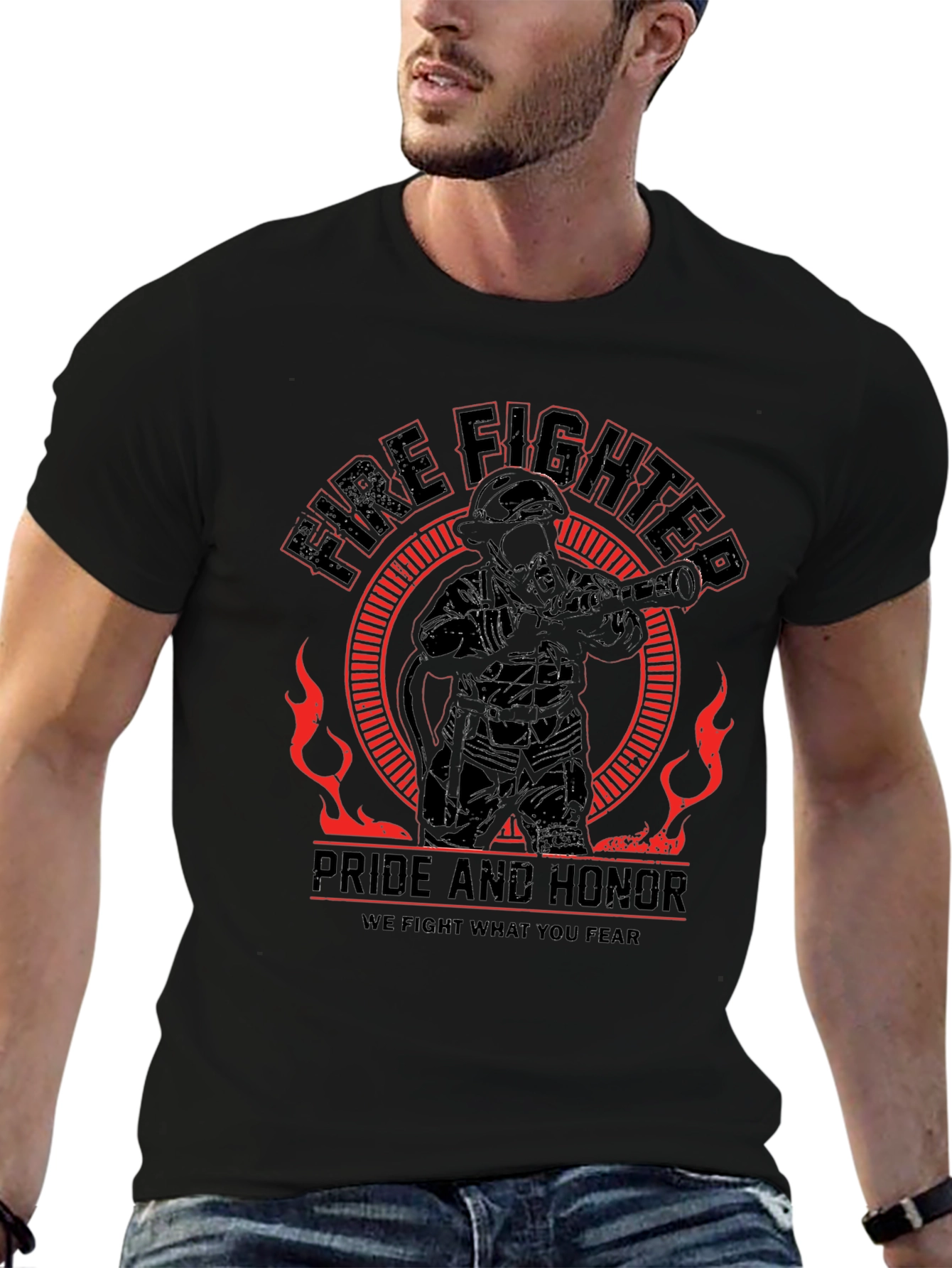 Firefighter Pride Honor Graphic T-Shirt