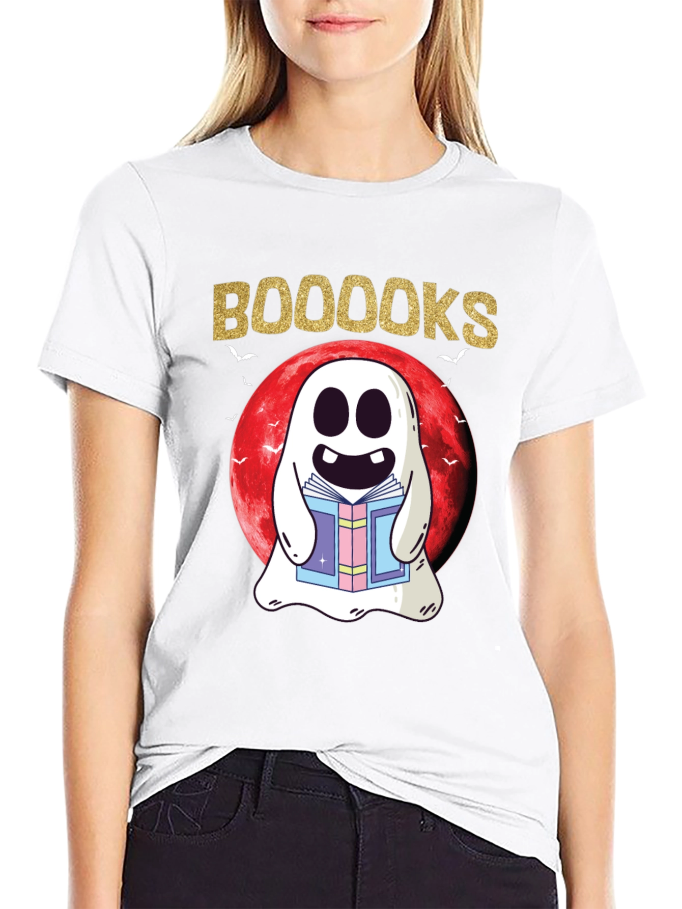 Booooks T-Shirt: Spooky Reading Ghost
