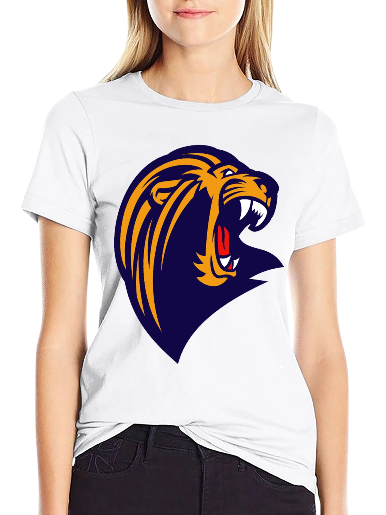 Roaring Lion Graphic Tee - Black Cotton T-Shirt