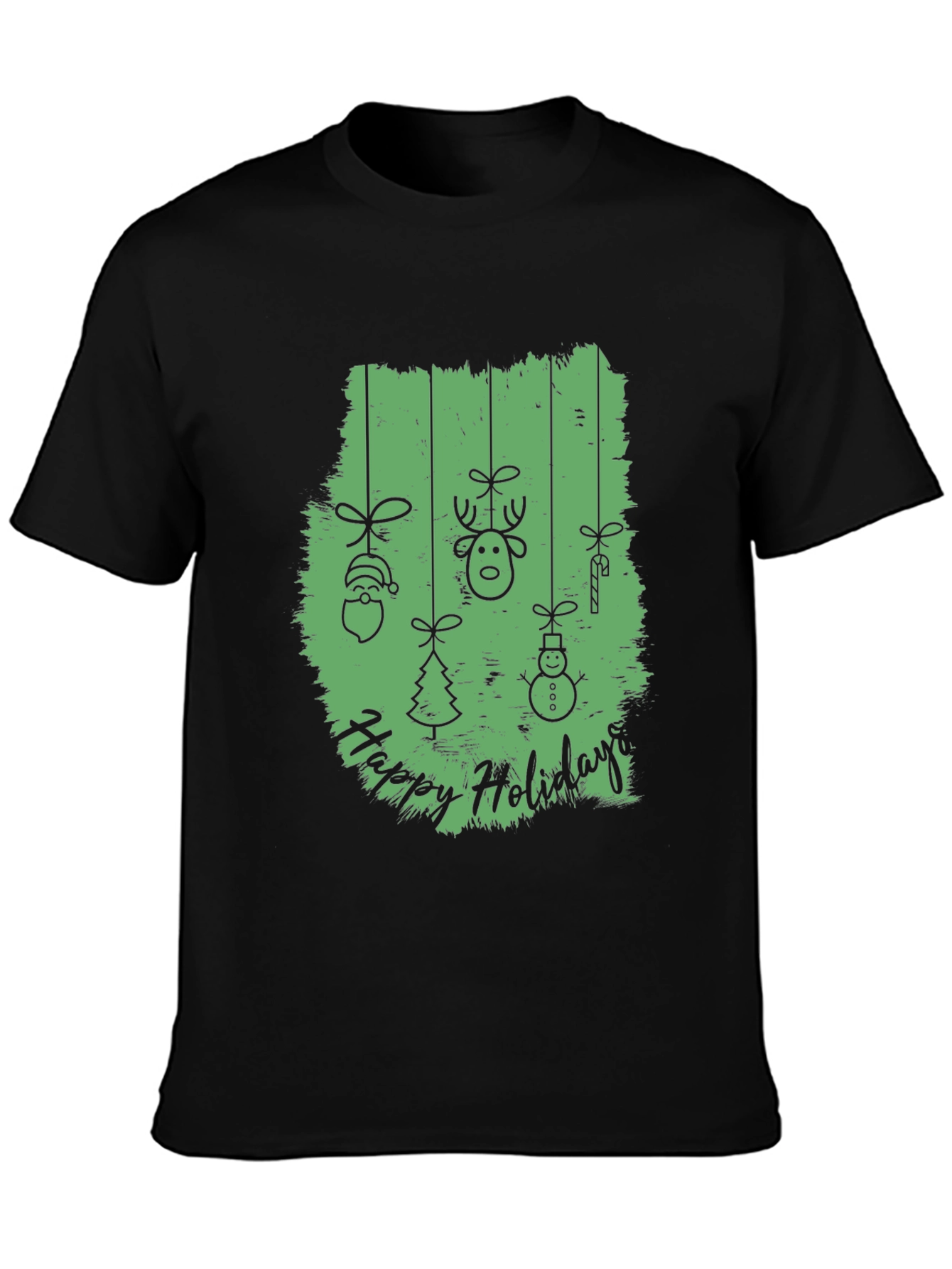 Happy Holidays Graphic Print Crew Neck T-Shirt