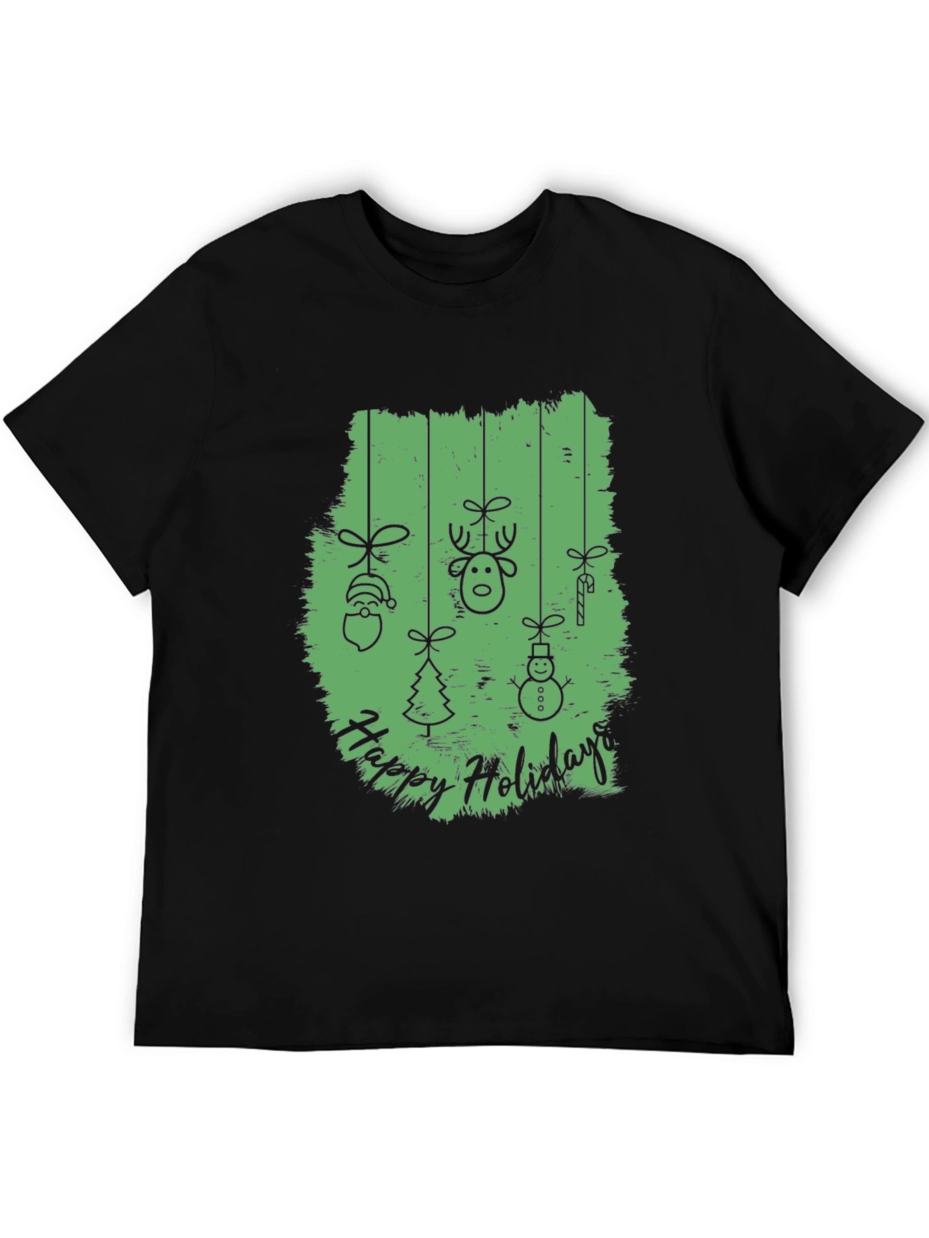 Happy Holidays Graphic Print Crew Neck T-Shirt