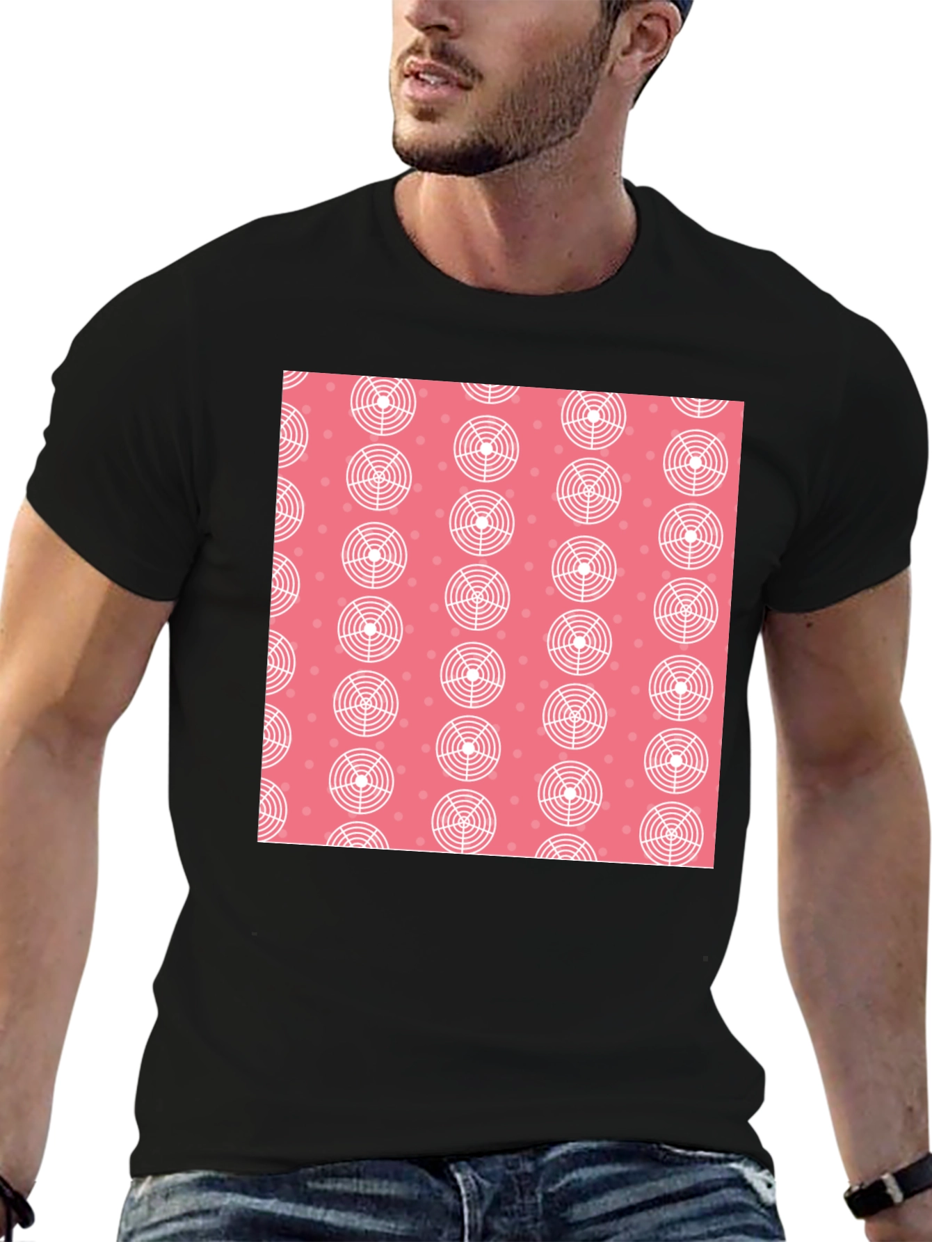 Modern Pattern Black T-Shirt