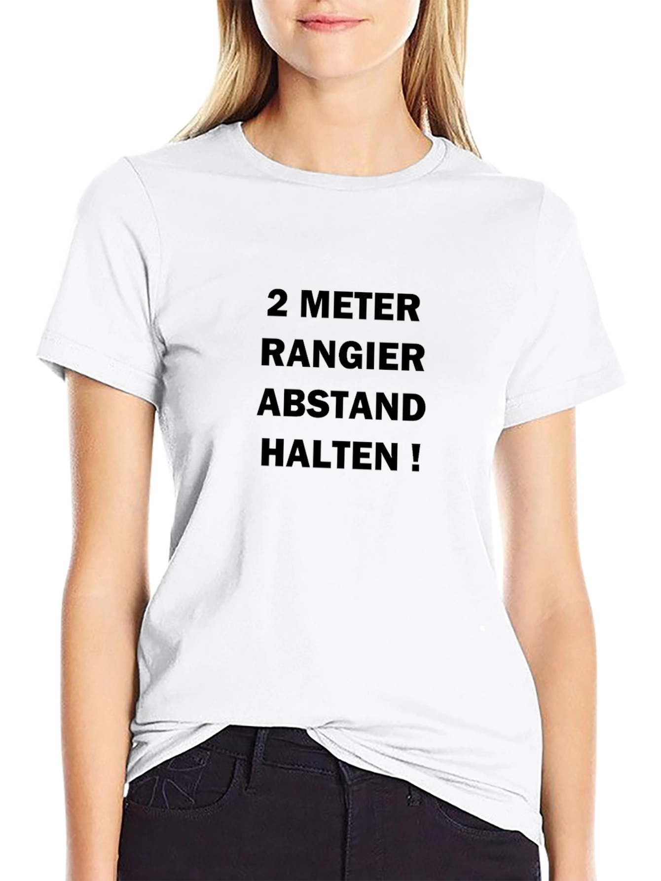 2 Meter Abstand Halten! Black T-Shirt
