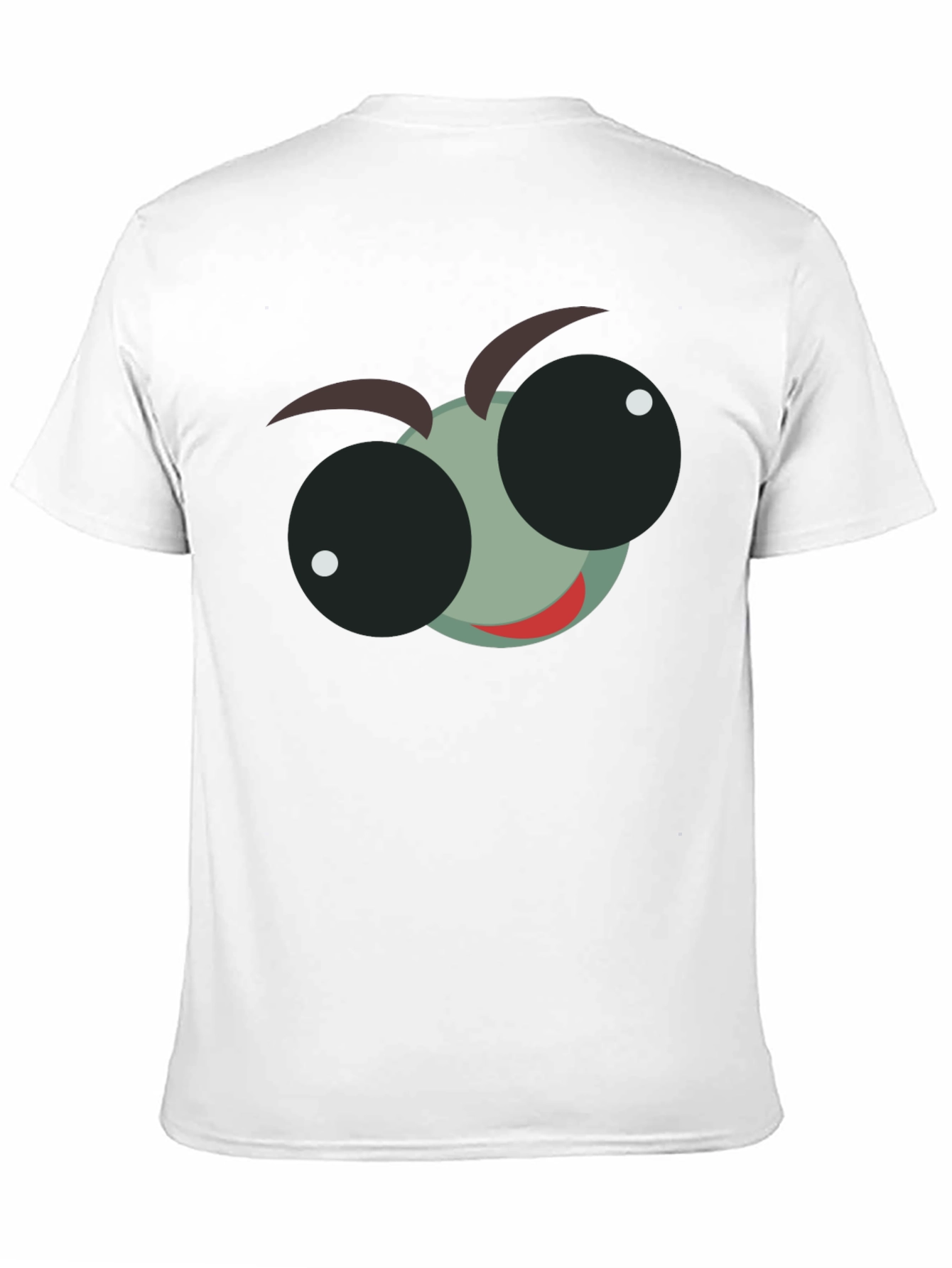 Cartoon Bug Eye Graphic T-Shirt - Black Cotton Tee