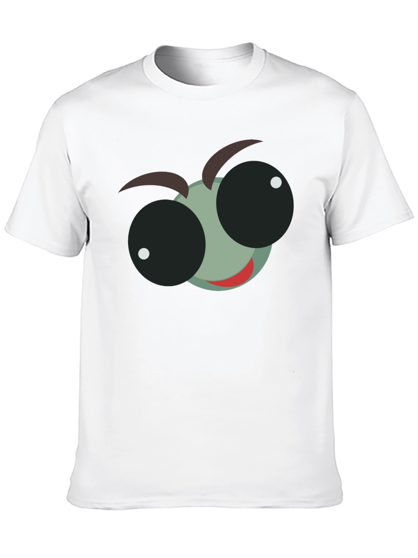 Cartoon Bug Eye Graphic T-Shirt - Black Cotton Tee