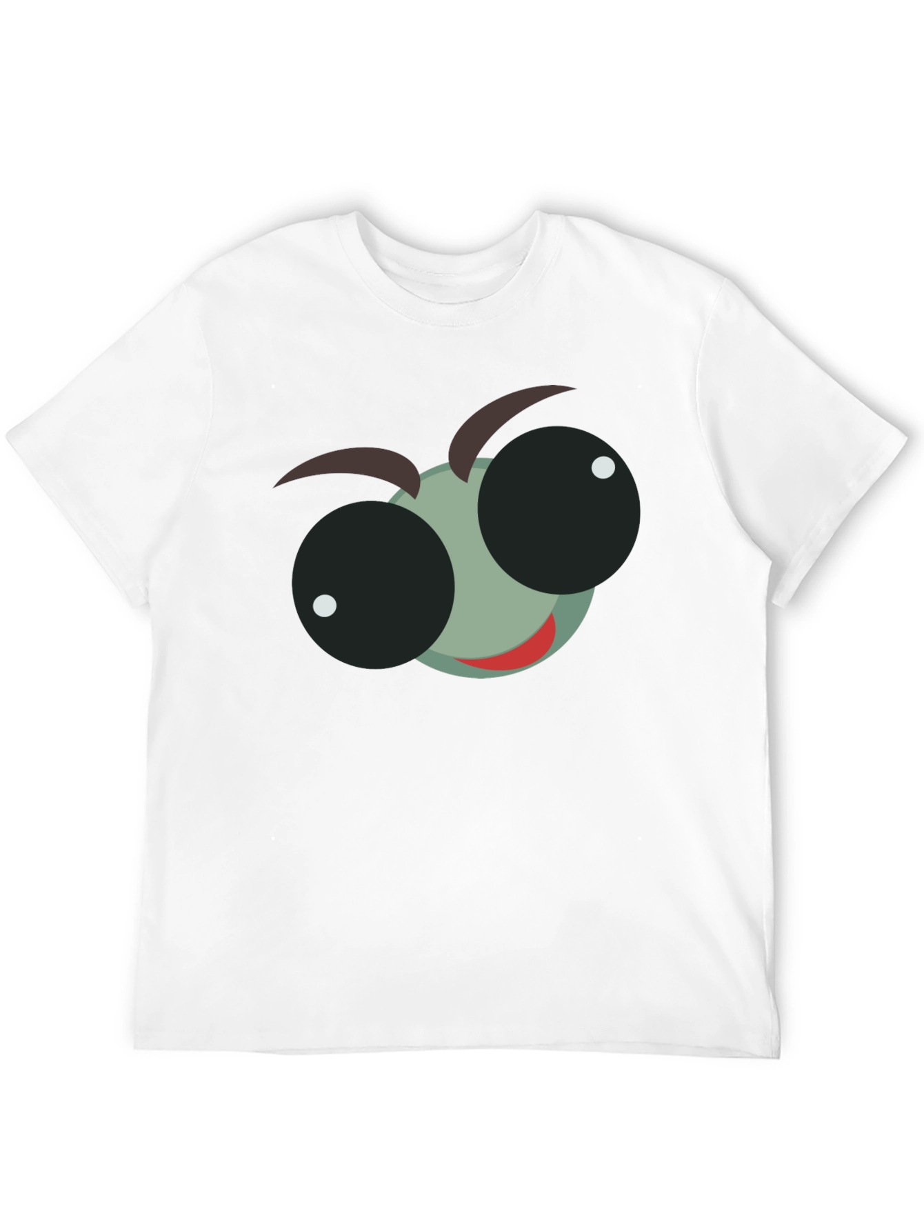 Cartoon Bug Eye Graphic T-Shirt - Black Cotton Tee
