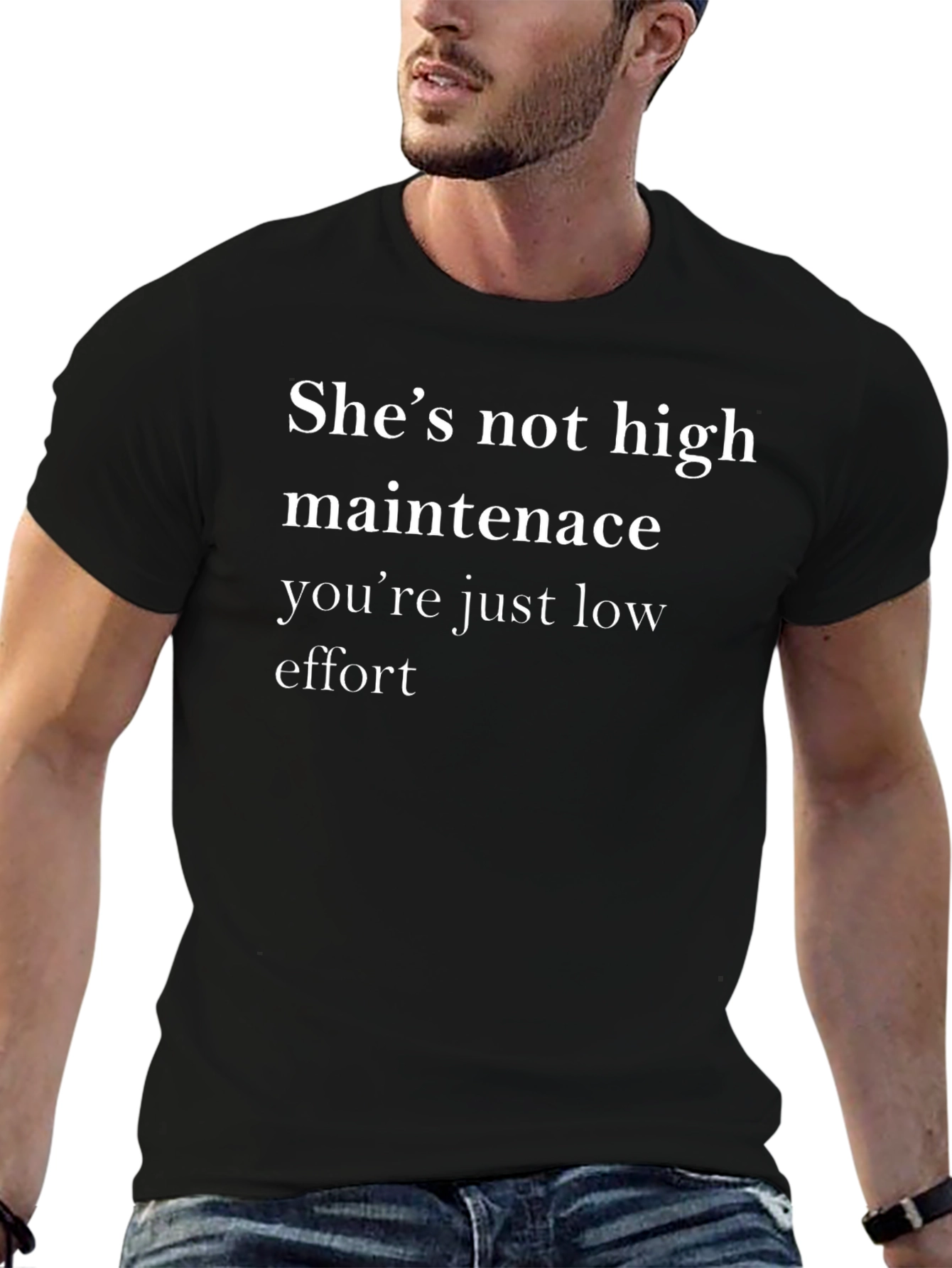 Funny Shes Not High Maintenance Graphic Tee