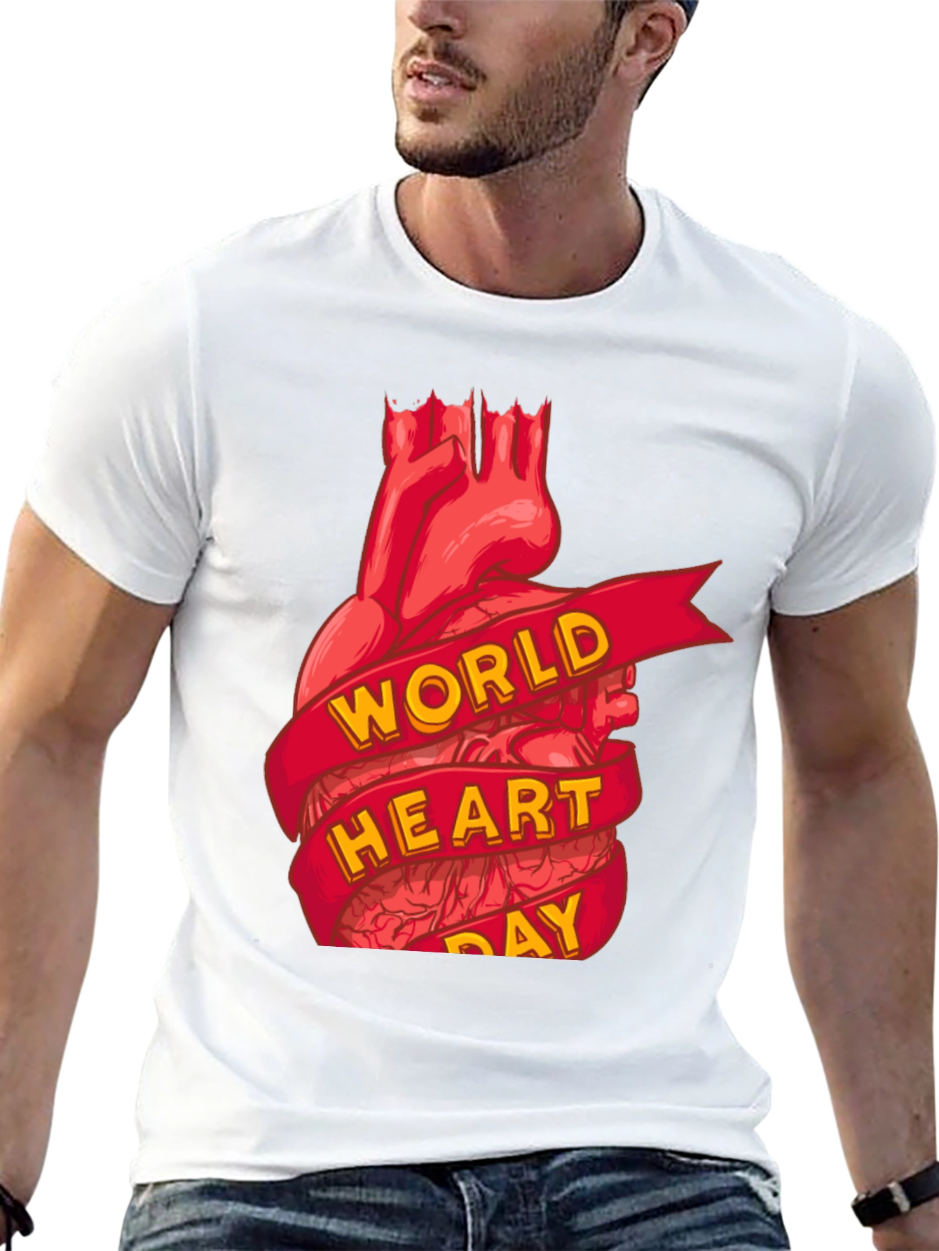 World Heart Day T-Shirt: Anatomical Heart Tee