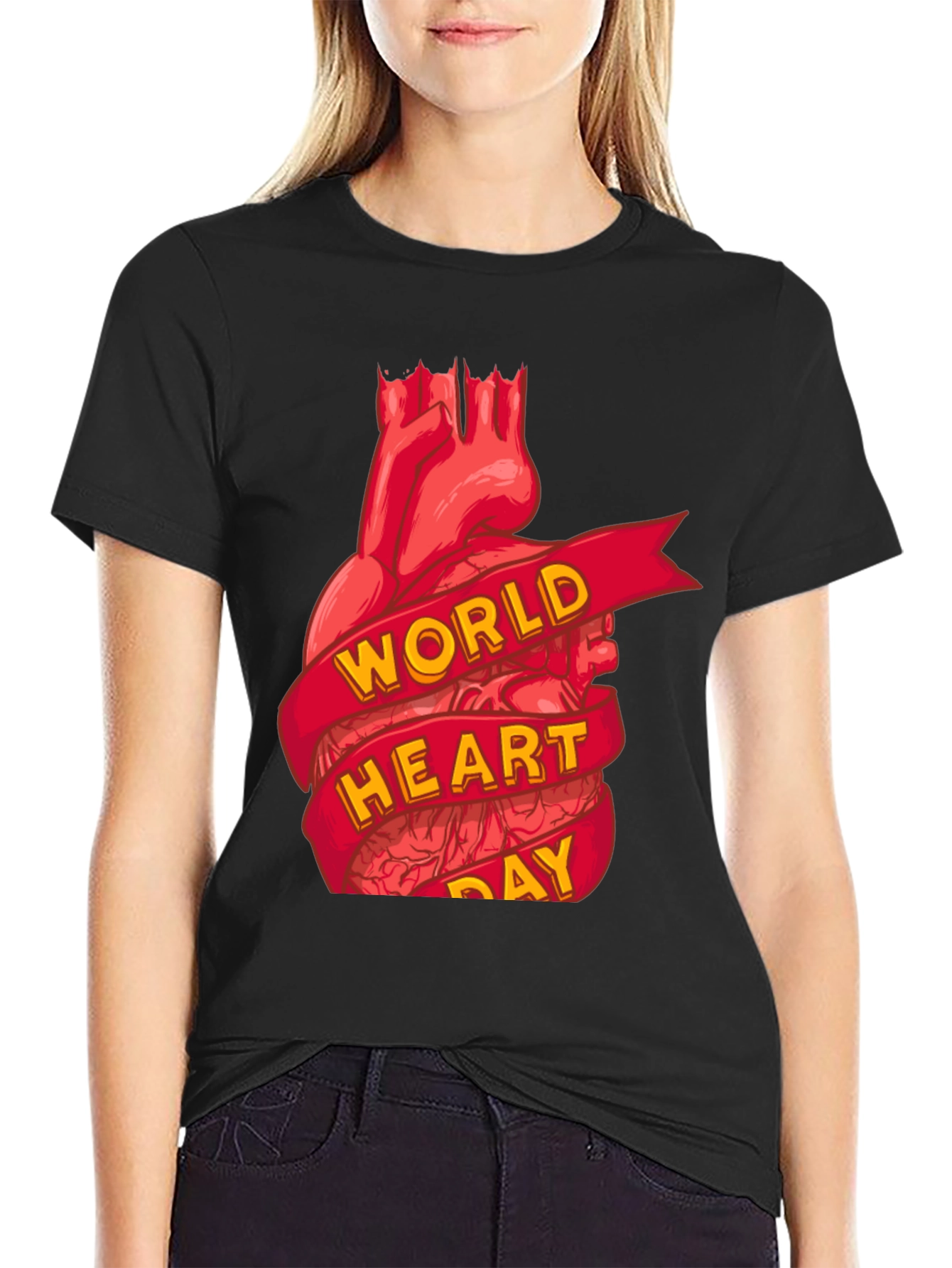 World Heart Day T-Shirt: Anatomical Heart Tee