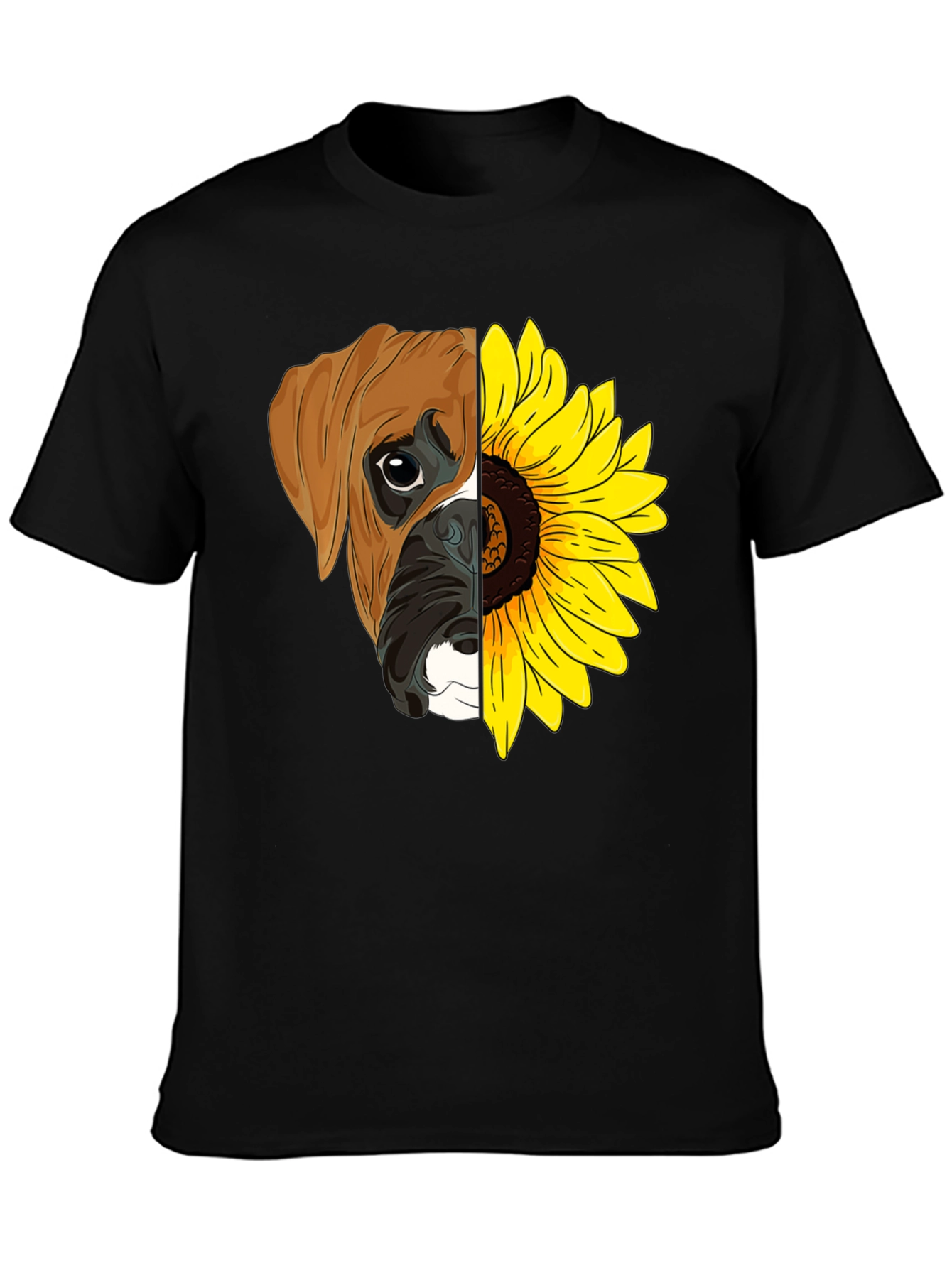 Dog & Sunflower Graphic T-Shirt