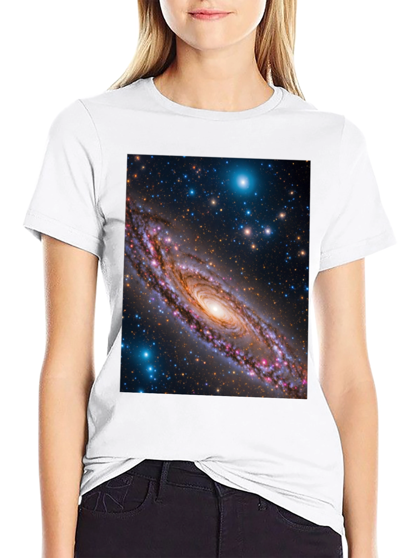 Galaxy Print Black T-Shirt