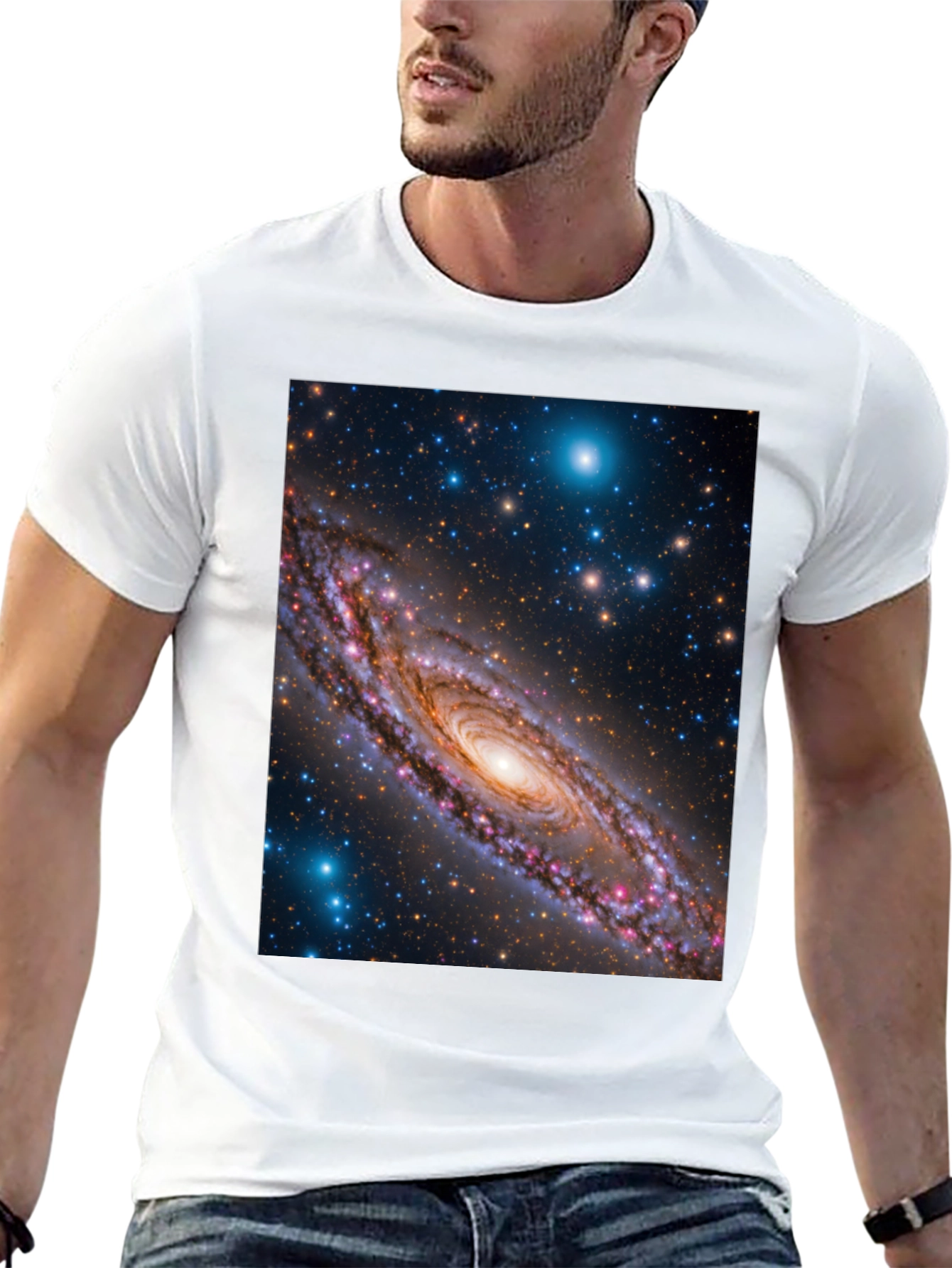 Galaxy Print Black T-Shirt