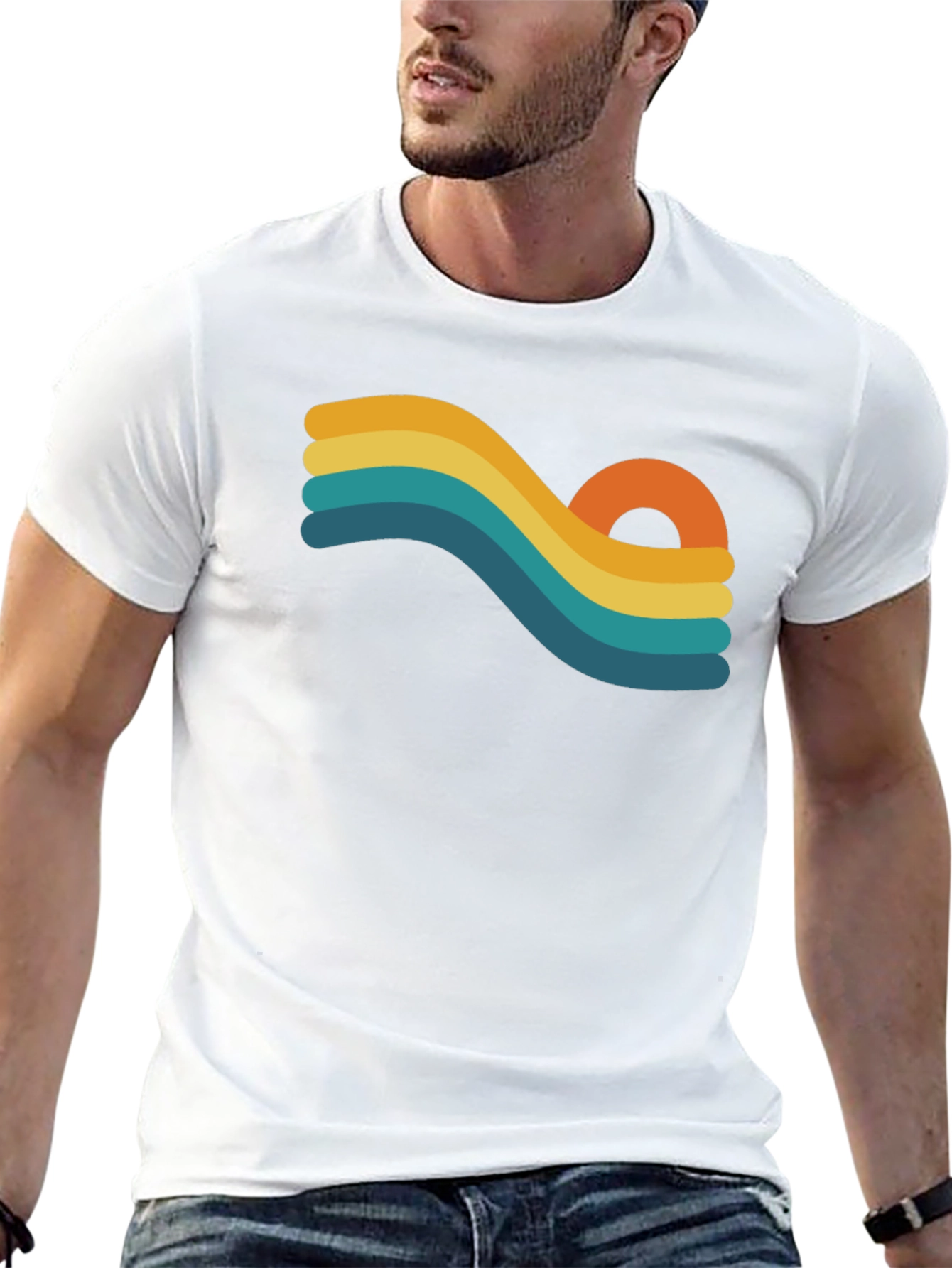 Retro Wave Graphic Black T-Shirt