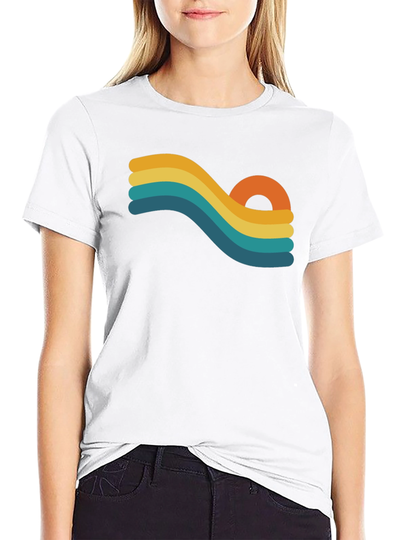 Retro Wave Graphic Black T-Shirt
