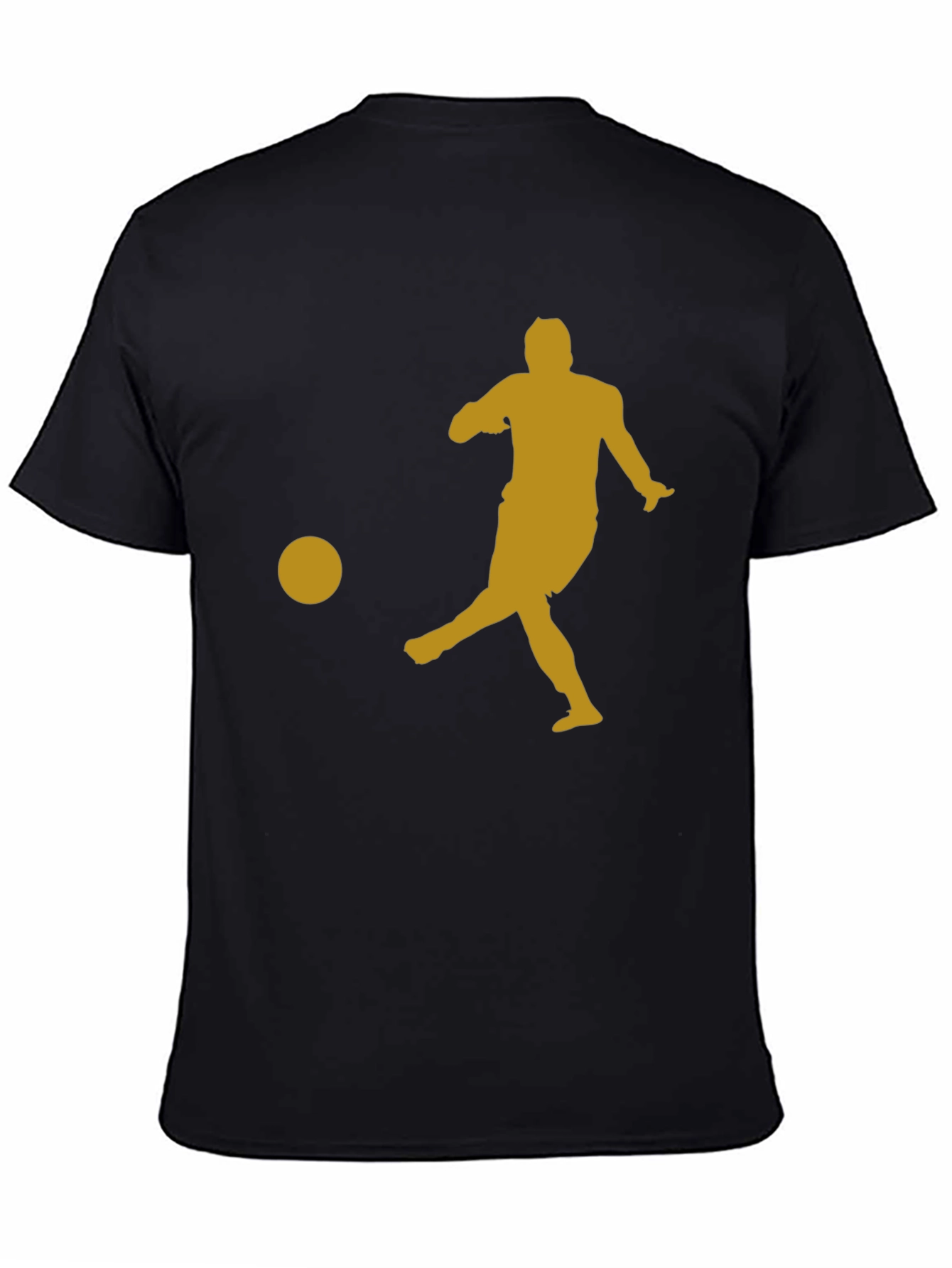 Soccer Player Graphic Tee - Black Cotton Shirt