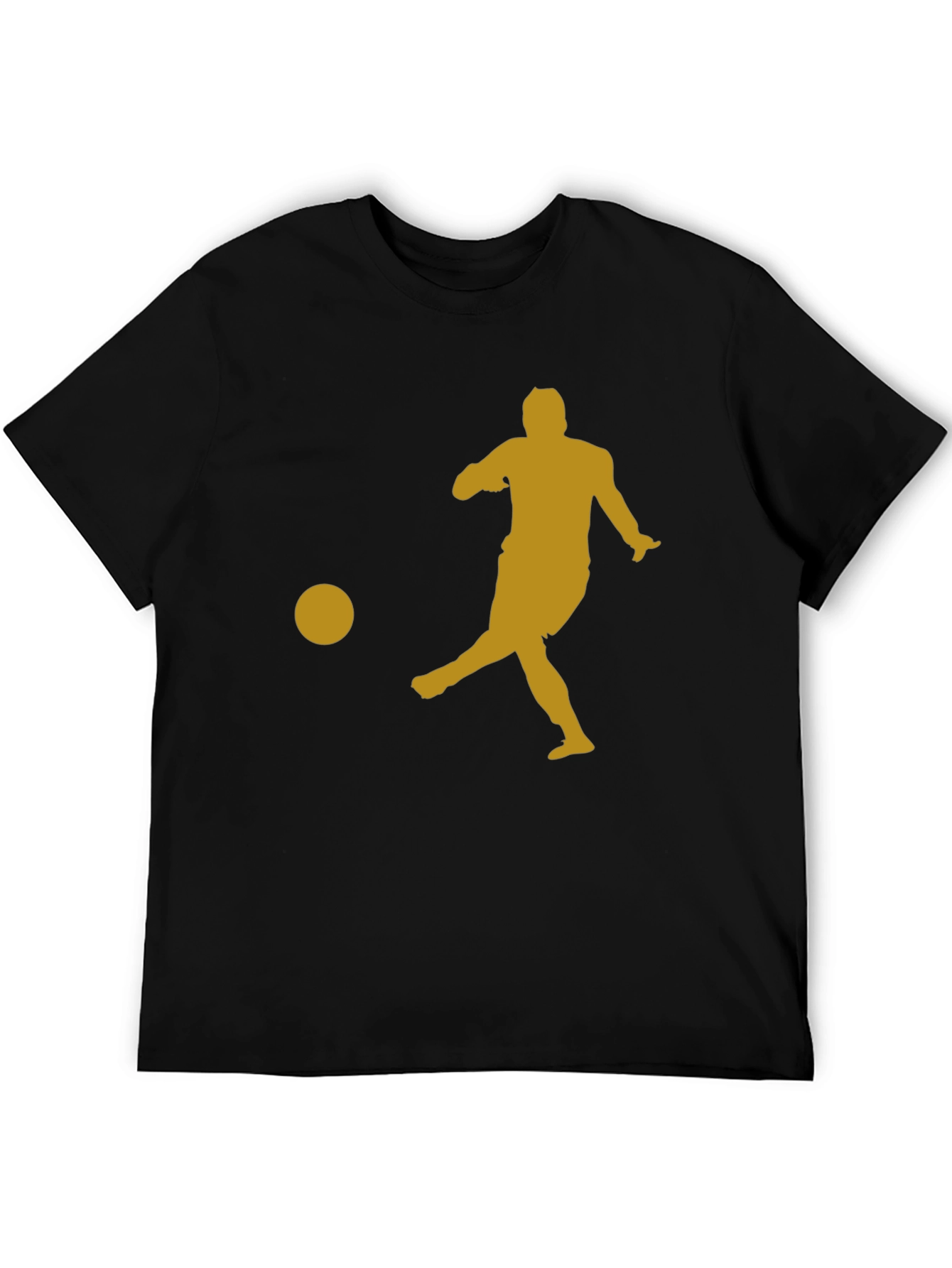 Soccer Player Graphic Tee - Black Cotton Shirt