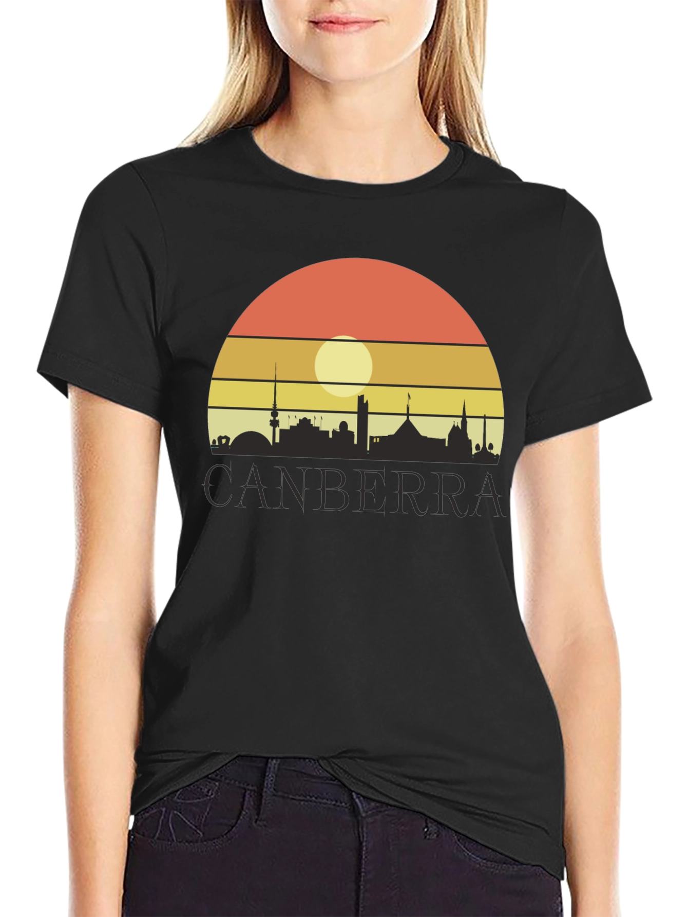 Canberra Skyline Retro T-Shirt