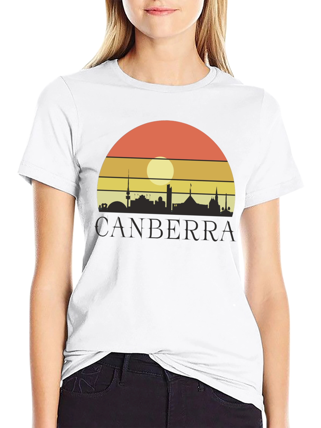 Canberra Skyline Retro T-Shirt