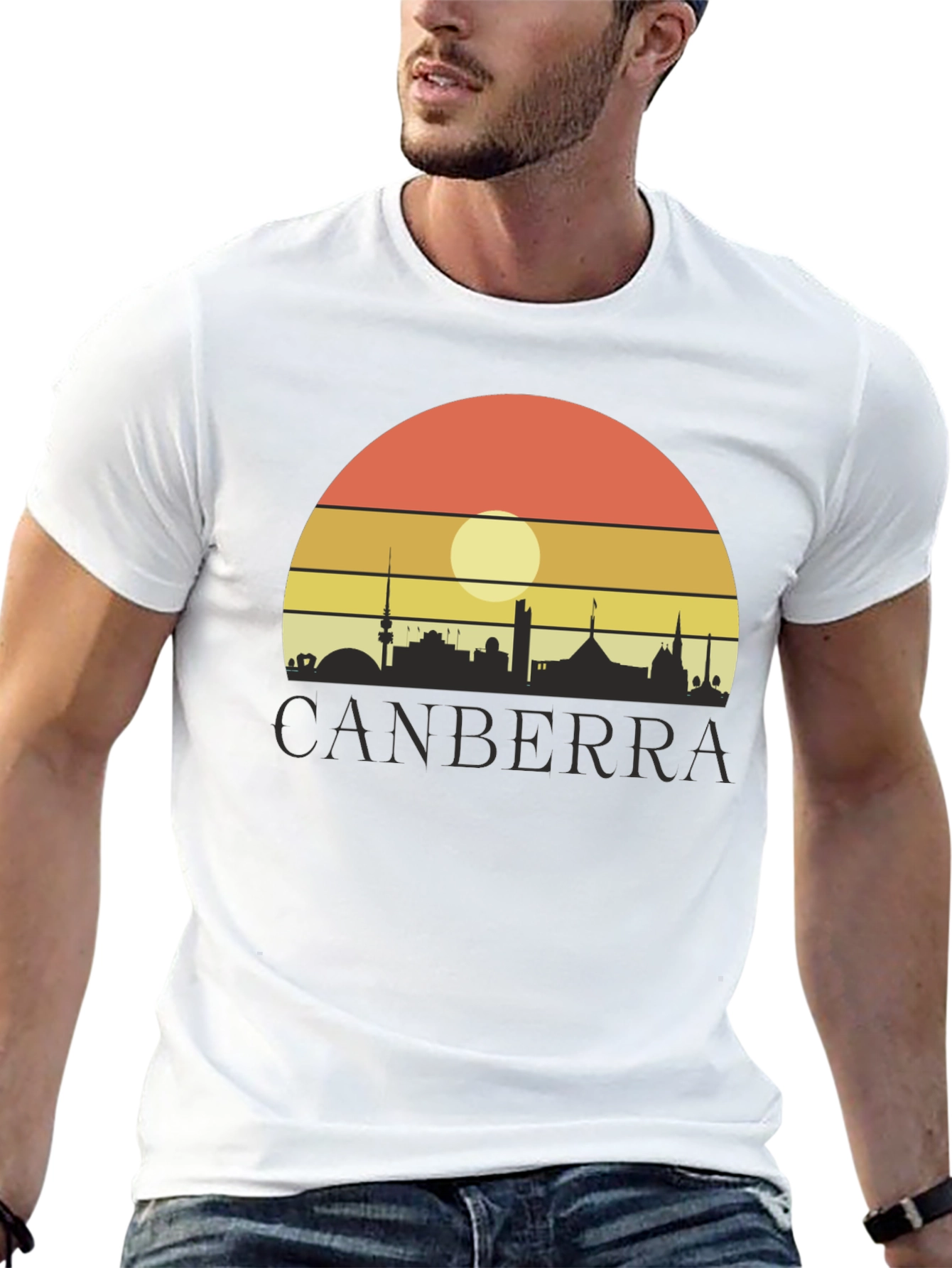 Canberra Skyline Retro T-Shirt