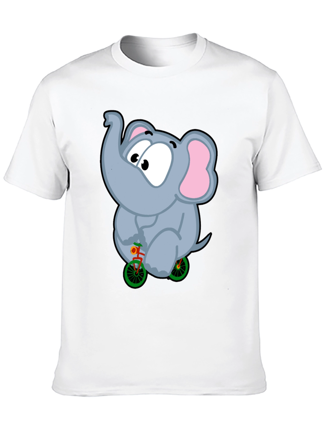 Elephant on Bike Graphic Tee - Fun Black T-Shirt