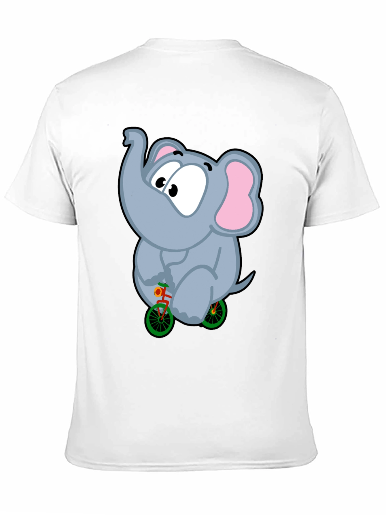 Elephant on Bike Graphic Tee - Fun Black T-Shirt