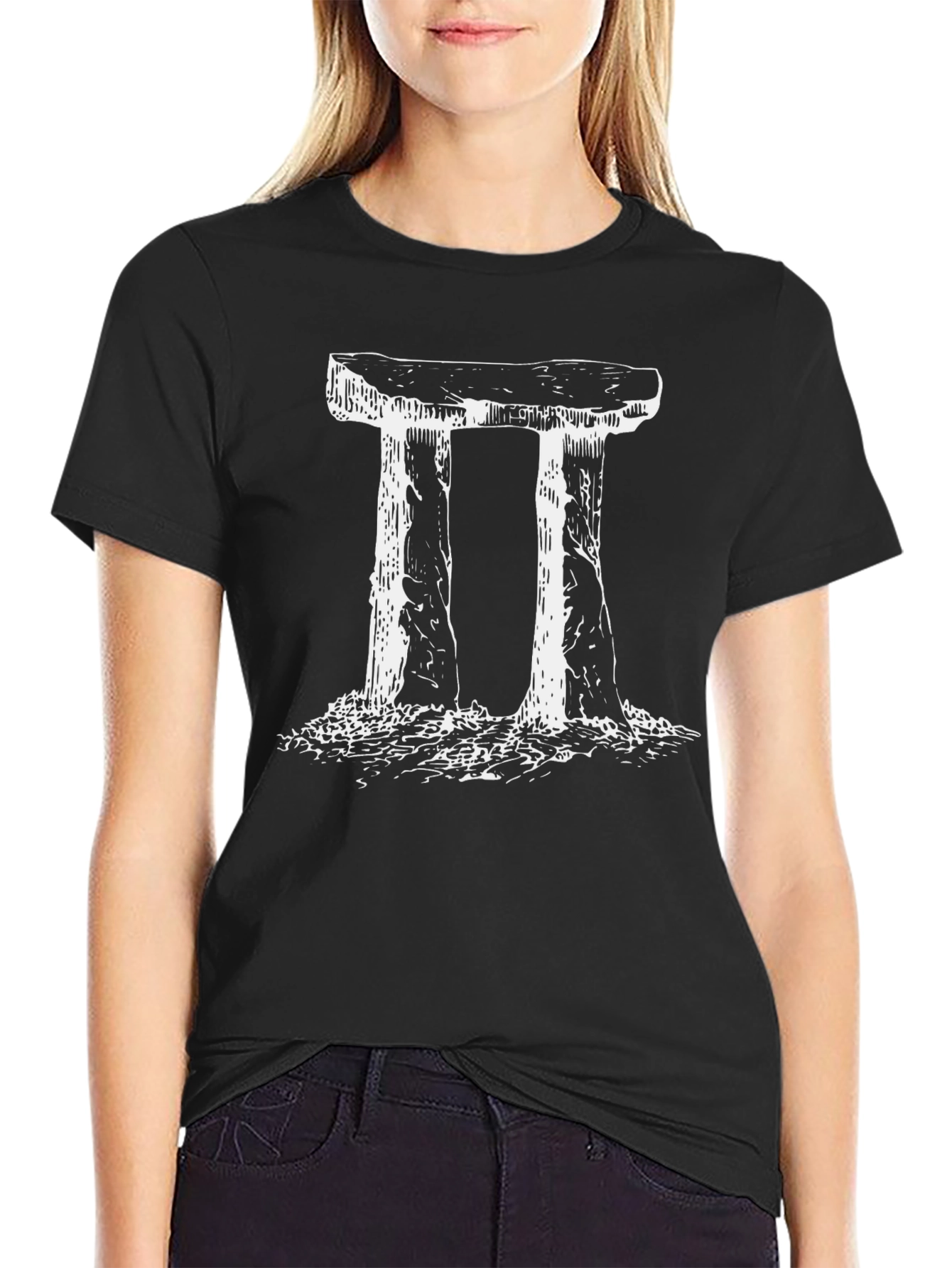 Stonehenge Graphic Tee - Black Cotton T-Shirt