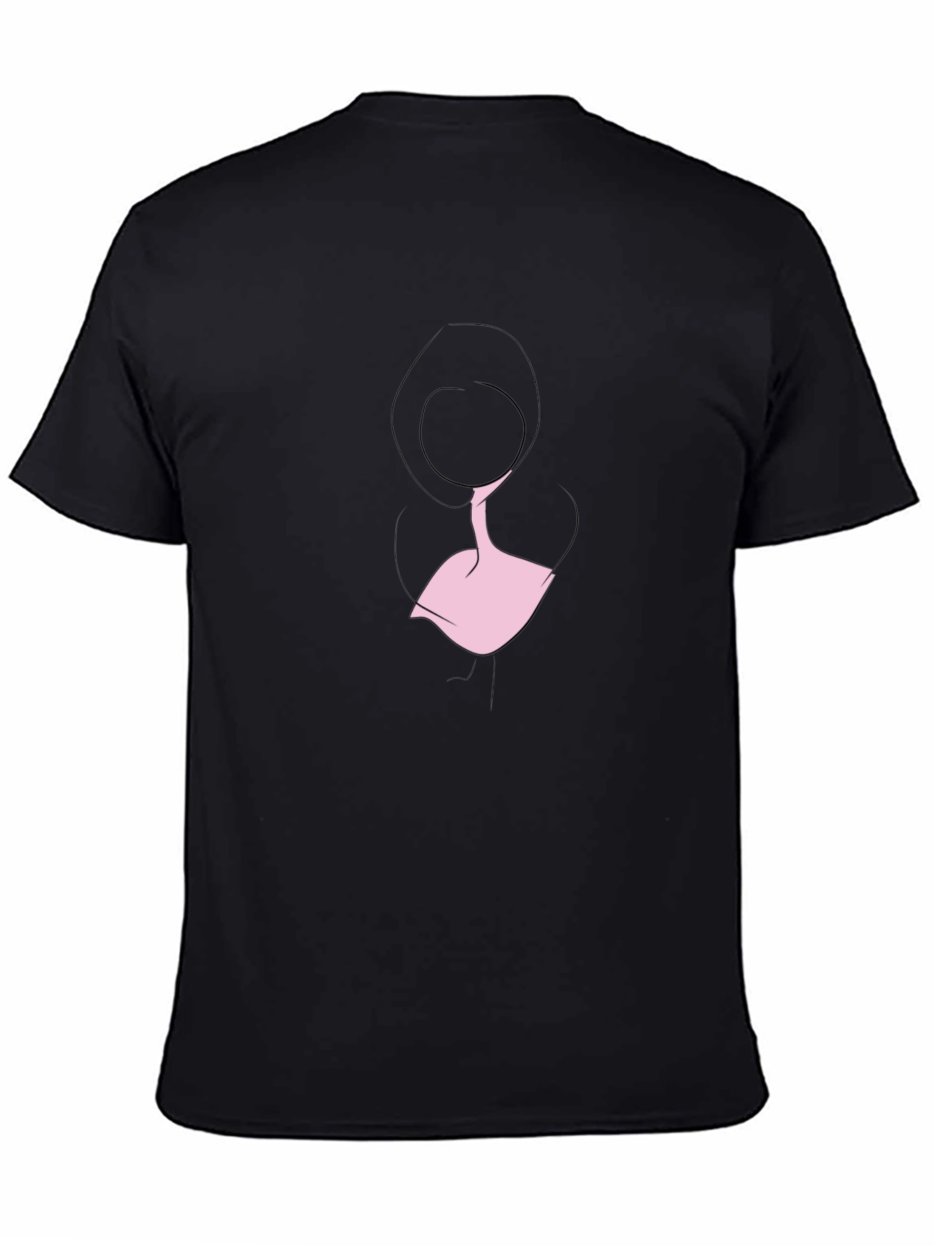 Minimalist Woman Silhouette Black T-Shirt