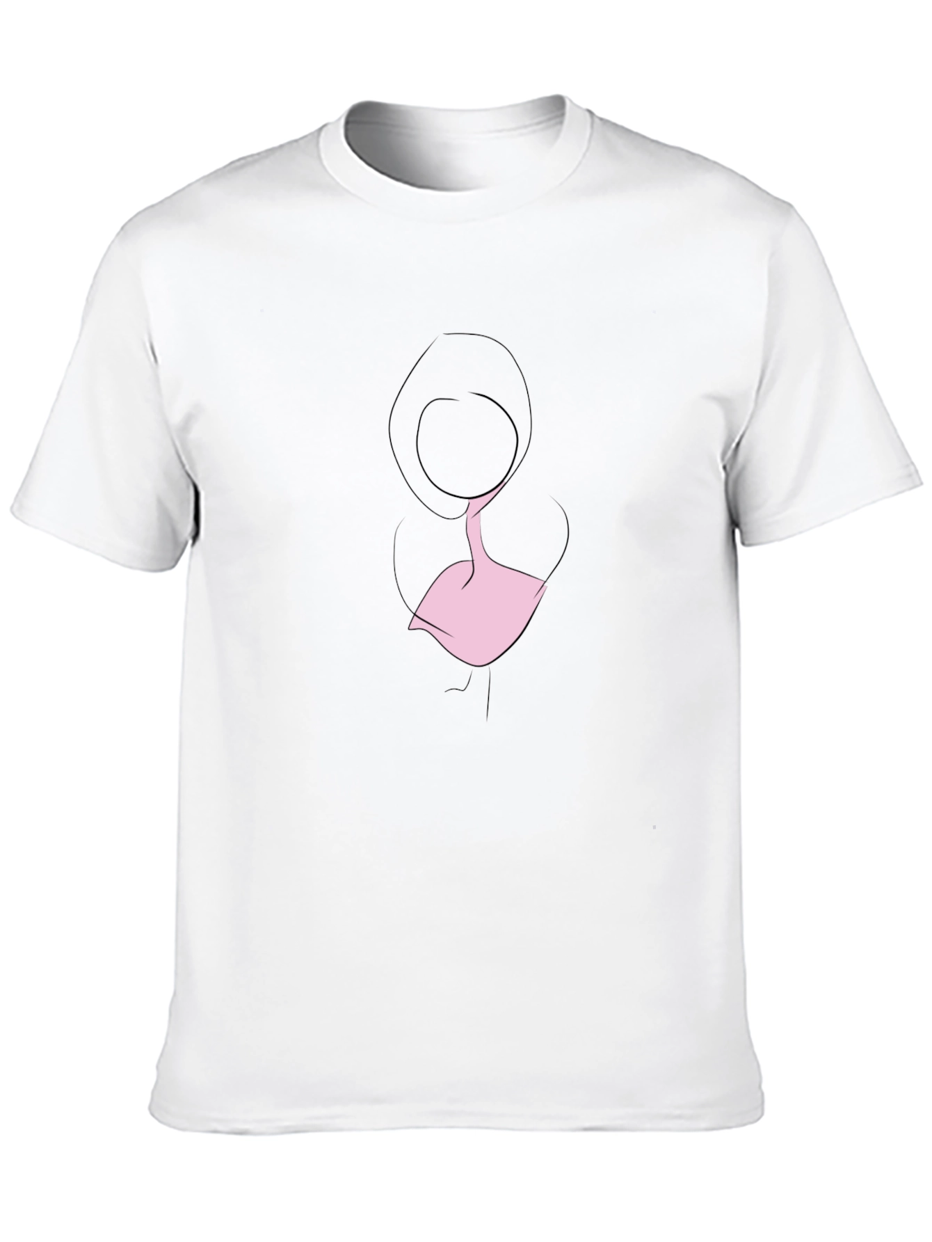 Minimalist Woman Silhouette Black T-Shirt