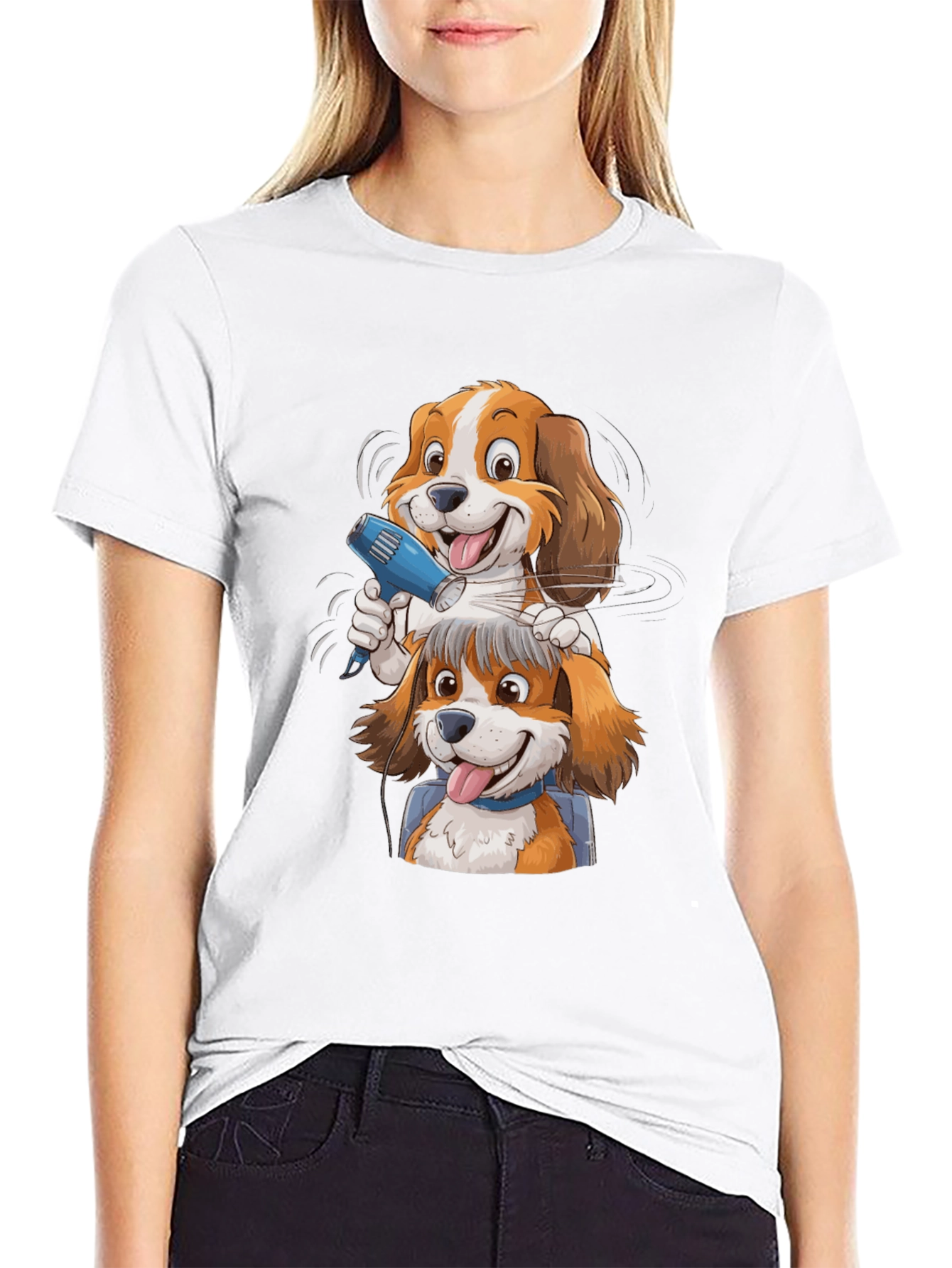 Funny Dog Grooming Cartoon Graphic Tee