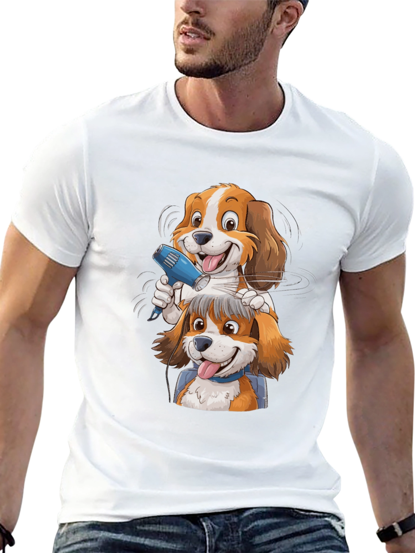 Funny Dog Grooming Cartoon Graphic Tee