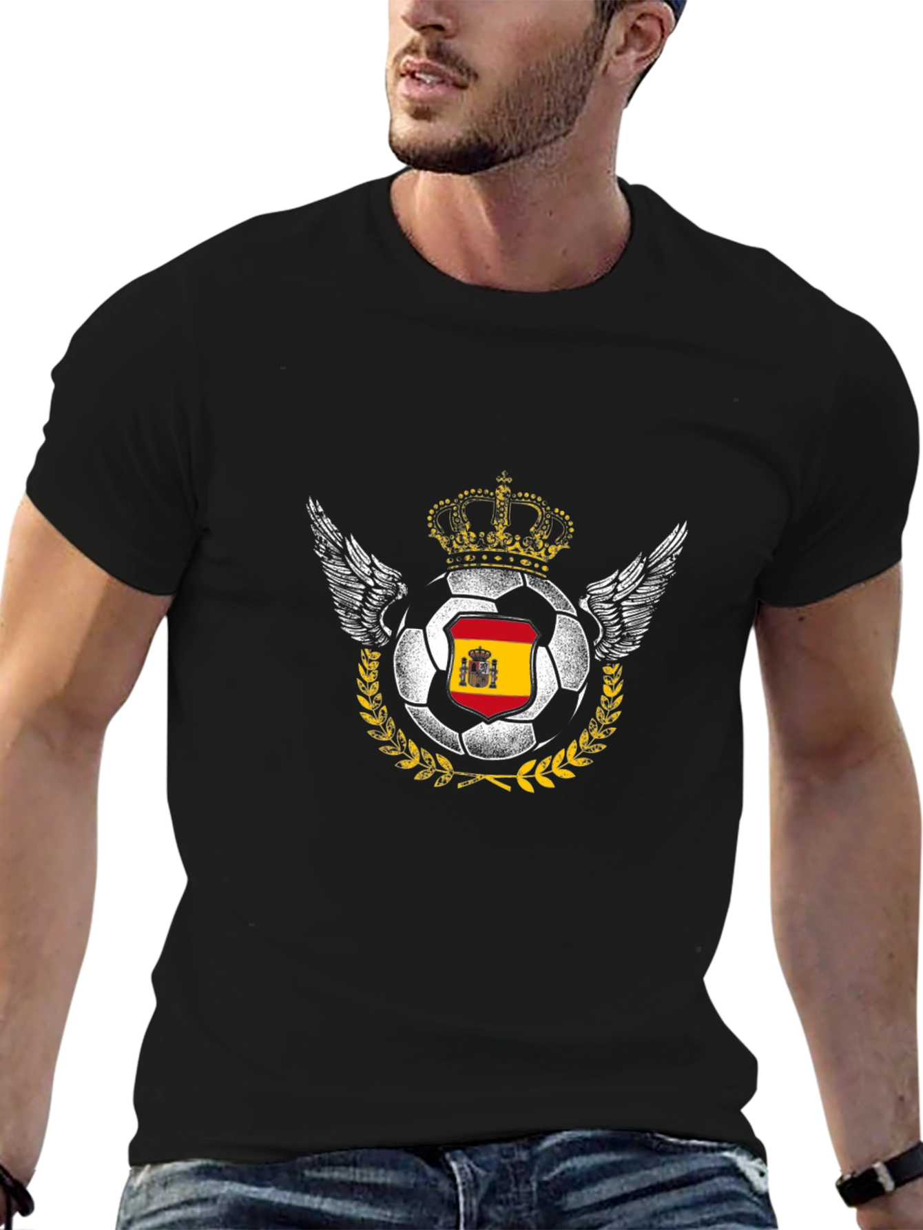 Spain Soccer Pride Tee - Crowned Football T-Shirt