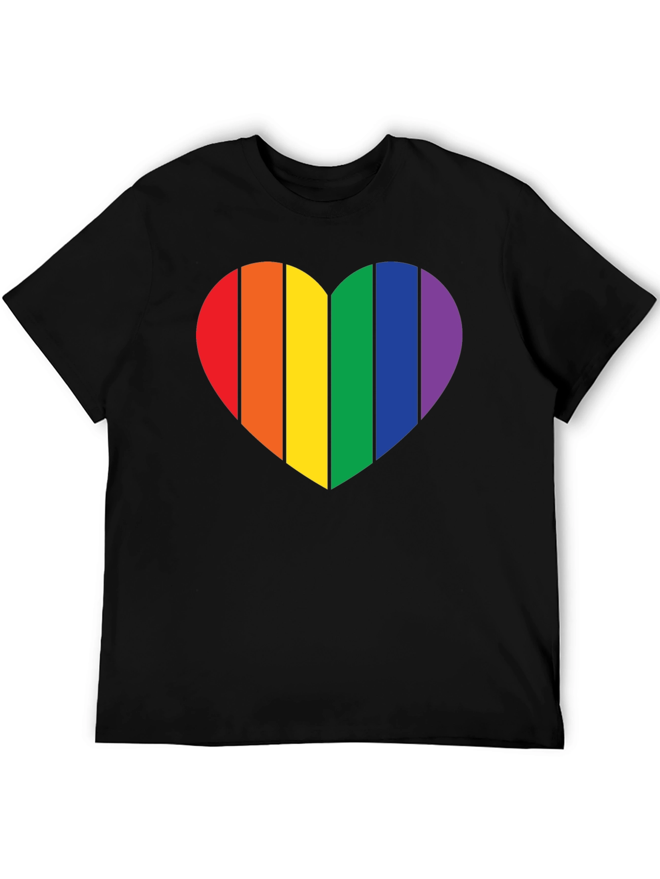 Pride Heart Graphic Tee - Black Cotton Blend
