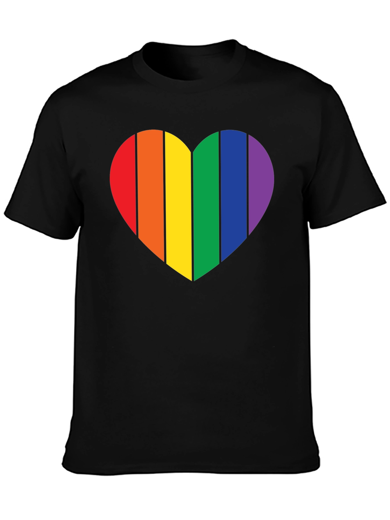 Pride Heart Graphic Tee - Black Cotton Blend